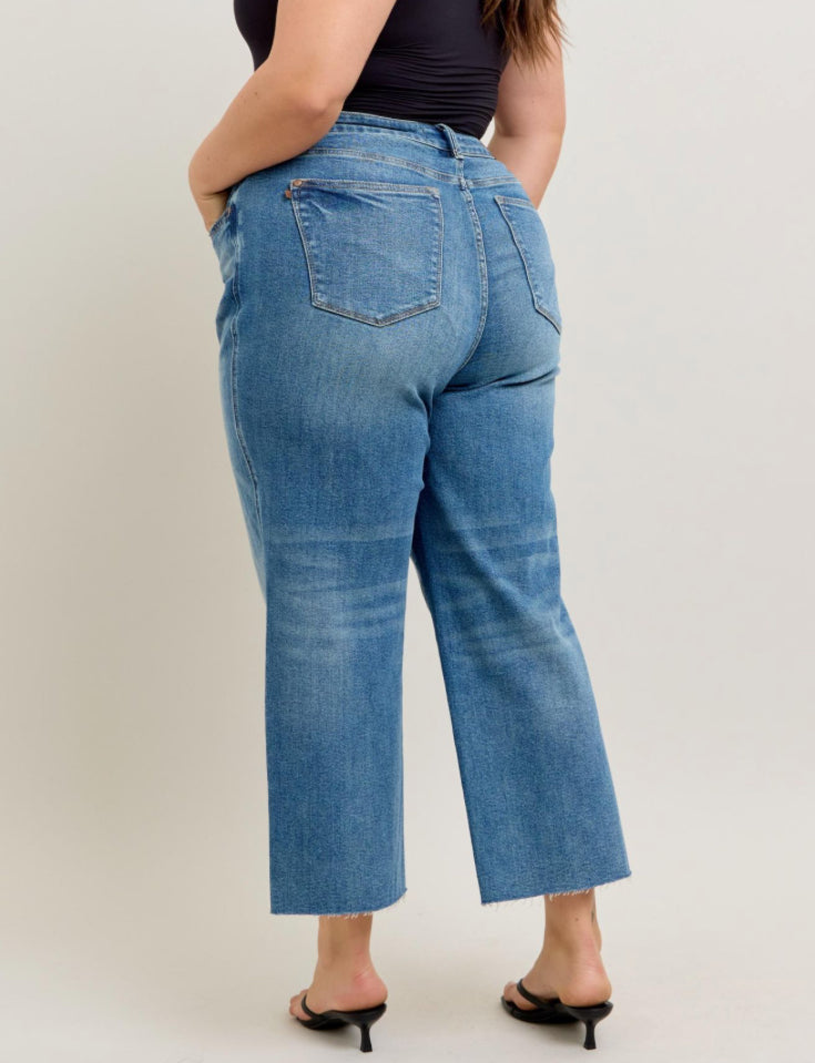 Judy Blue Rigid Magic Wide Leg Crops Plus Size