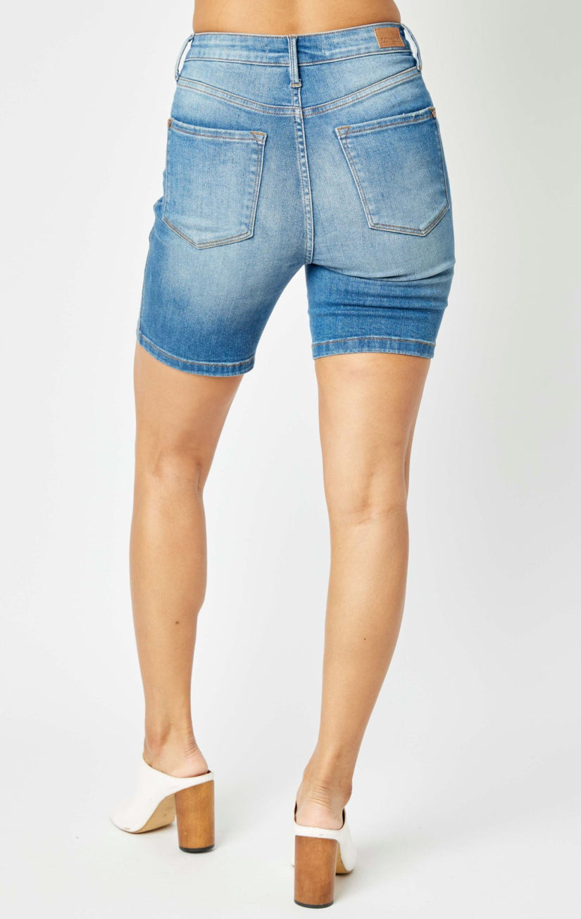 Judy Blue Double Button Shorts Plus Size