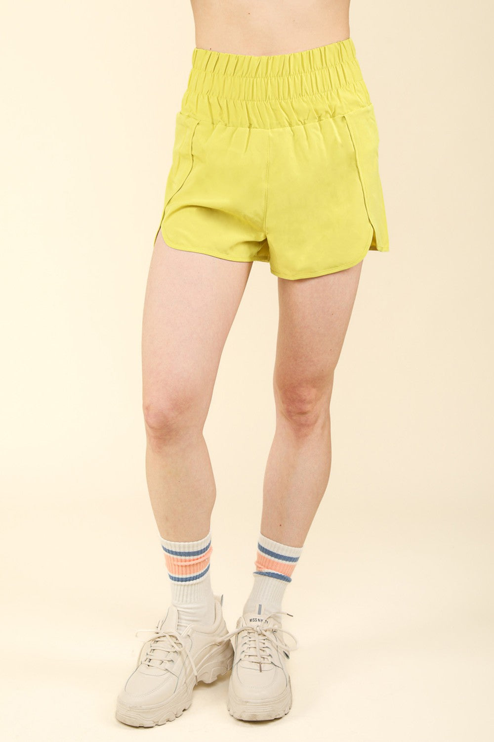 Smocked Waistband Running Shorts