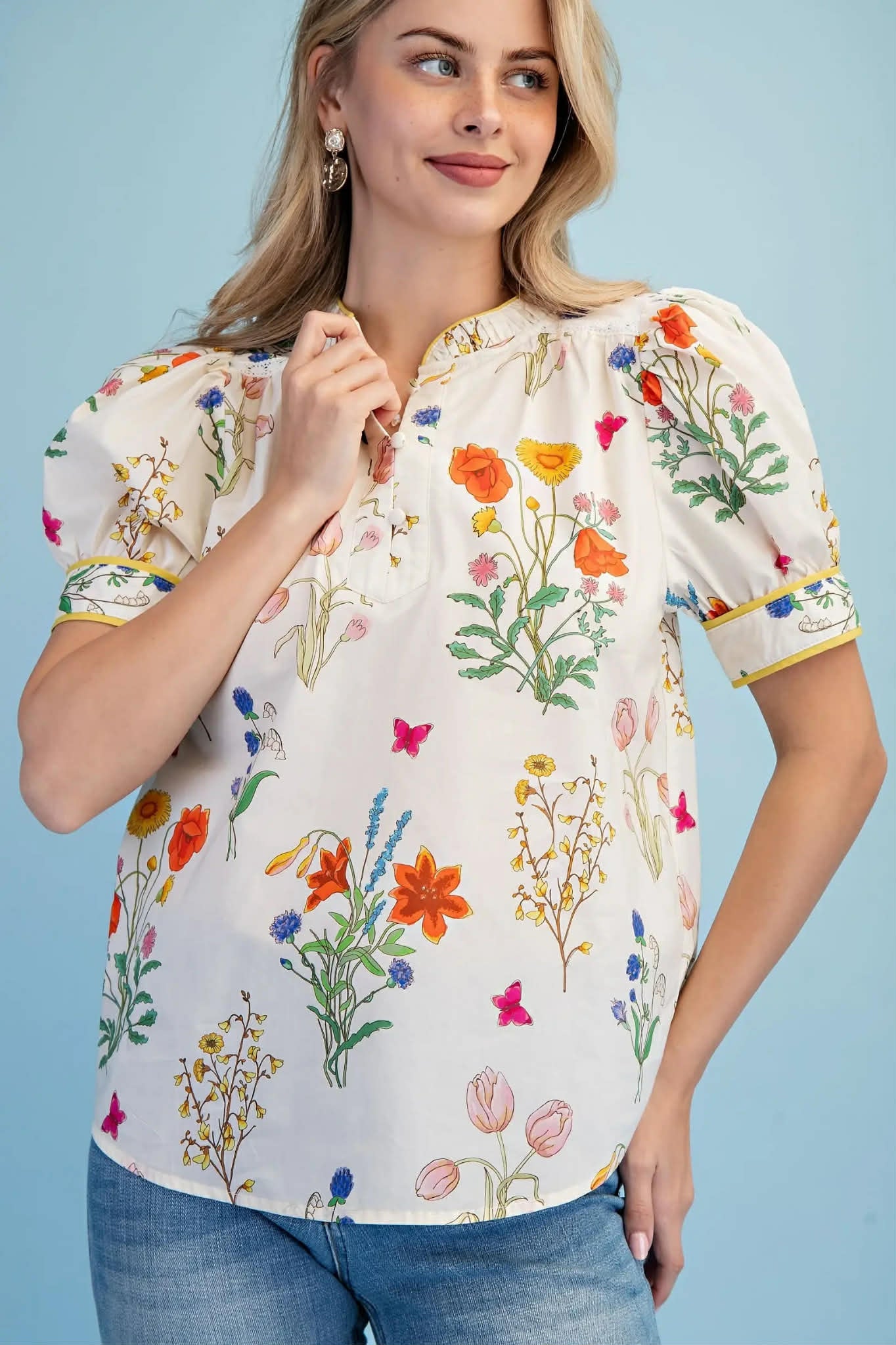Gigio Cream Mix Blouse
