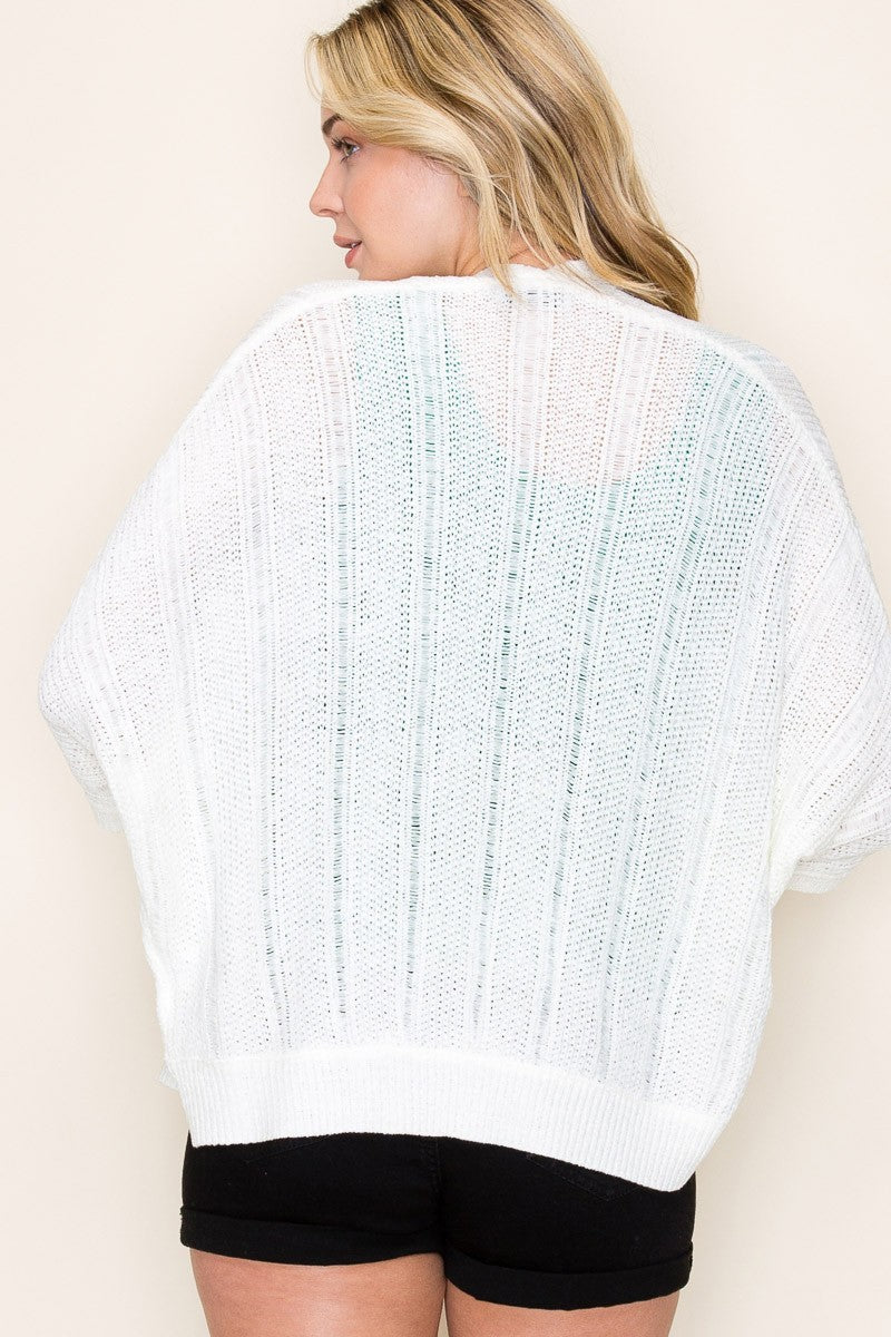 Kimono Sleeve Sweater Cardigan