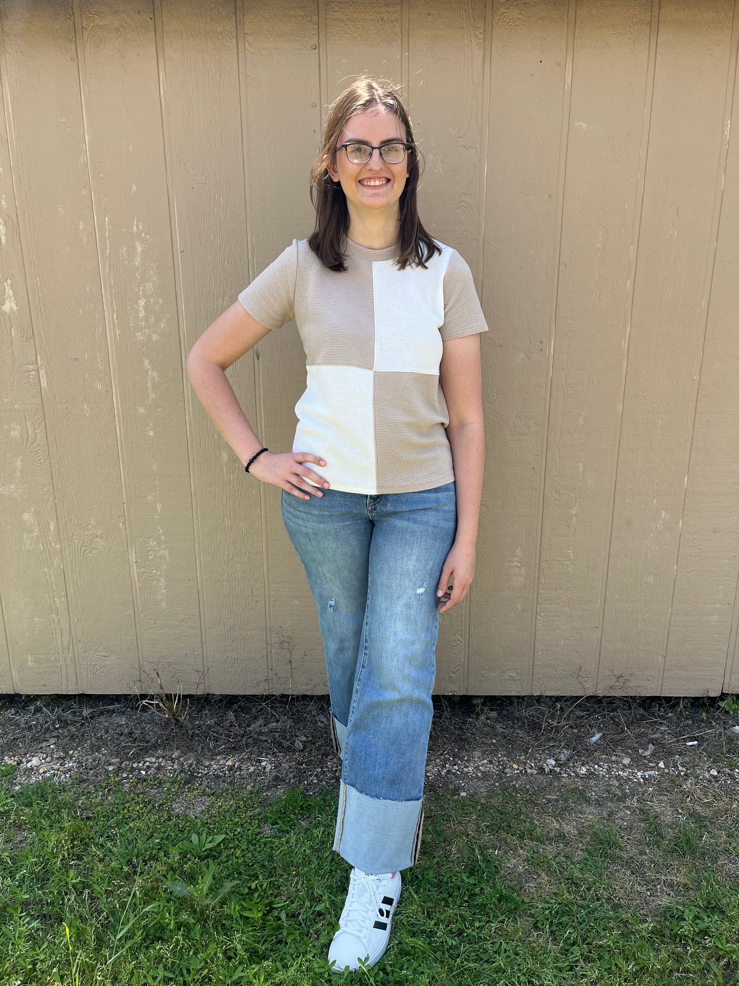 Risen Wide Leg Cuff Jeans Plus Size