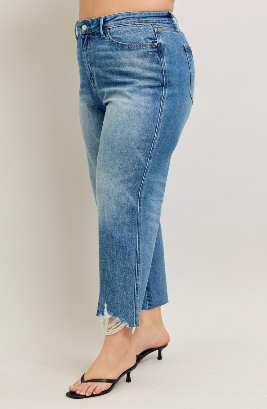 Judy Blue Rigid Magic Wide Leg Crops Plus Size