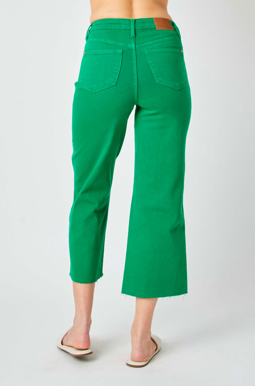 Judy Blue Green Wide Leg Crop Plus Size