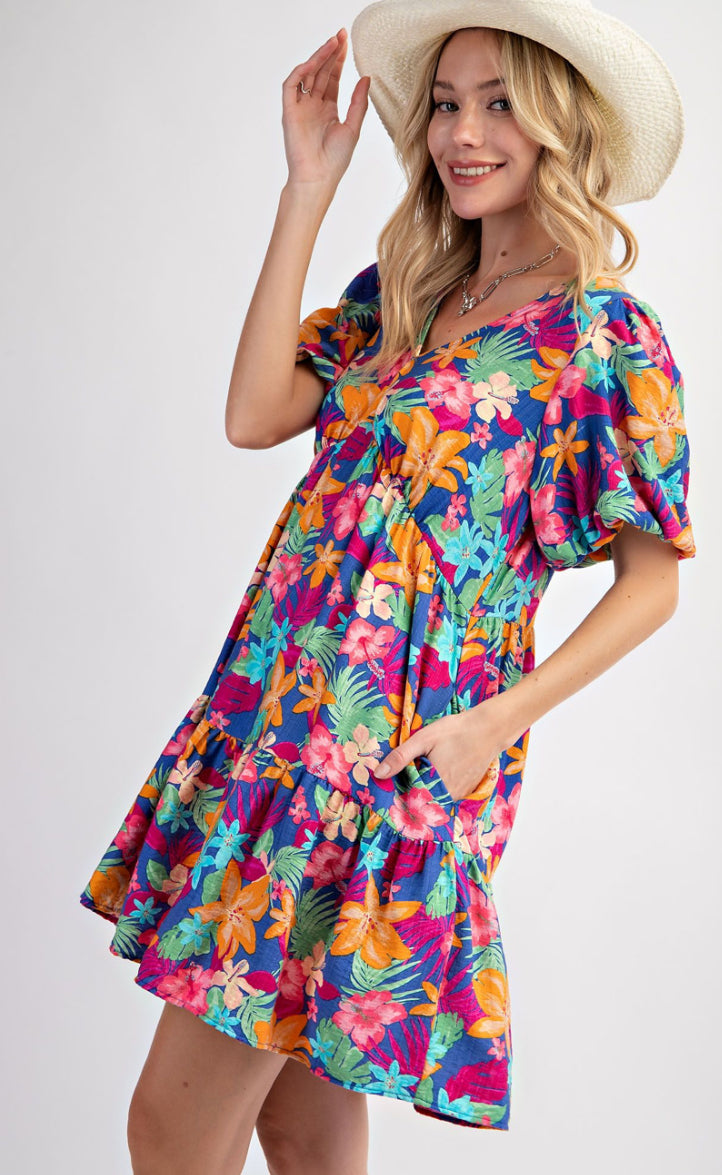 Easel Floral Blossom Dress Plus Size