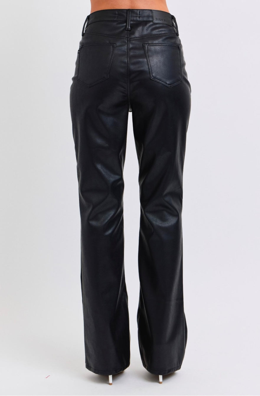 **Judy Blue Leather Bootcut Jeans Plus Size
