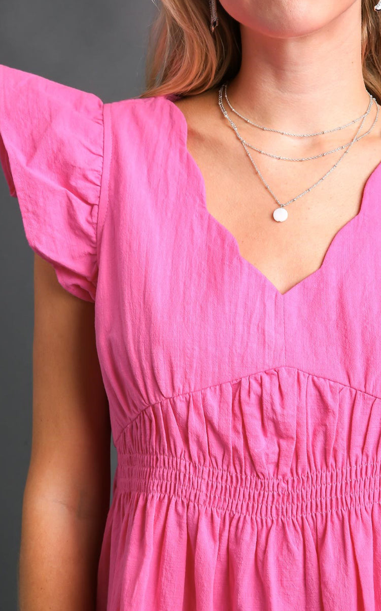 Umgee Scalloped Dress