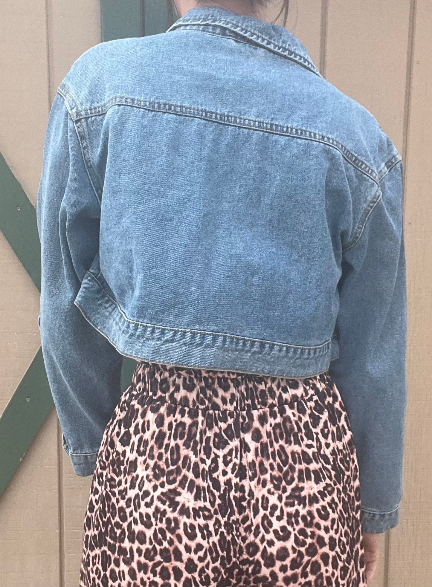 Cropped Denim Jacket Plus Size