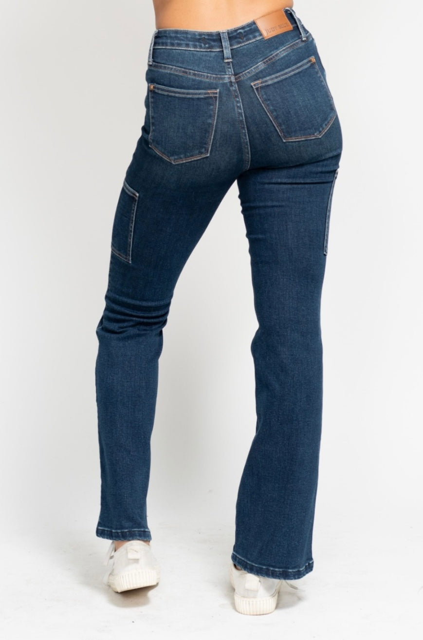 **Judy Blue High Waisted Cargo Bootcut Jeans
