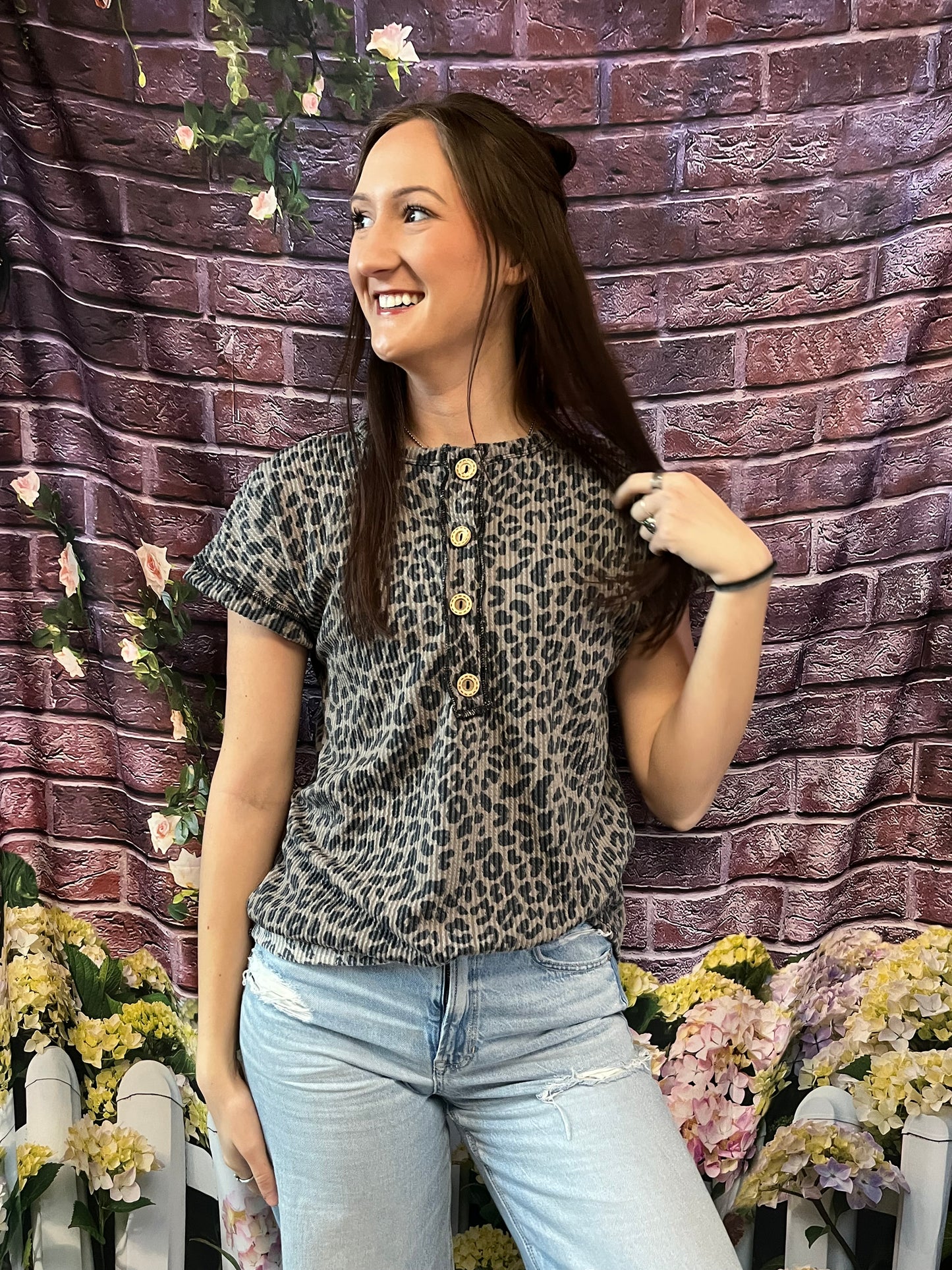 Jacqueline Leopard Top Plus Size