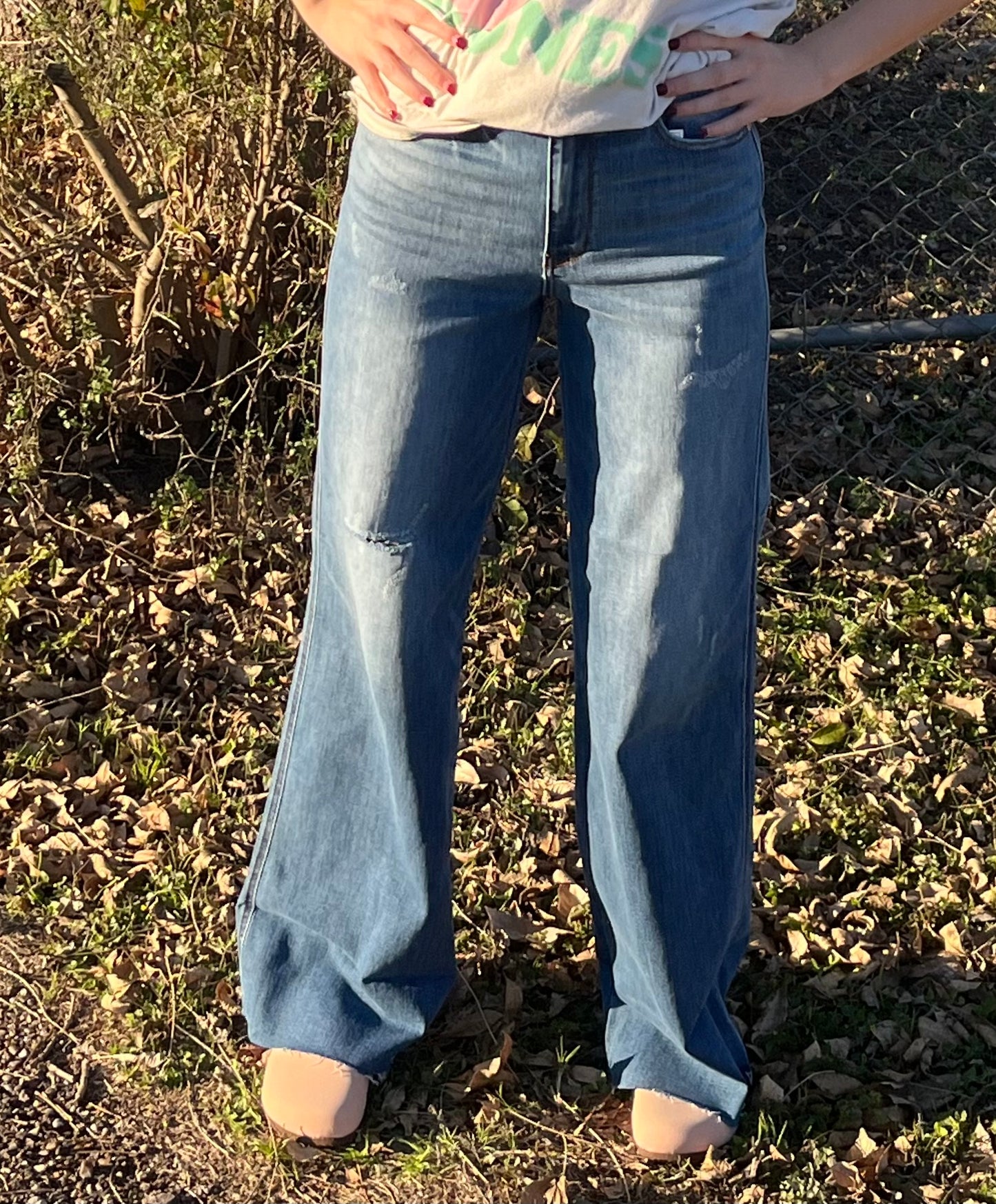 **Judy Blue Retro Wide Leg Jeans Plus Size
