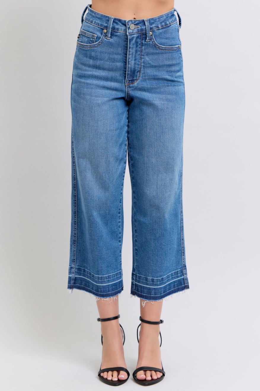 Judy Blue Wide Leg Crop Jeans Plus Size