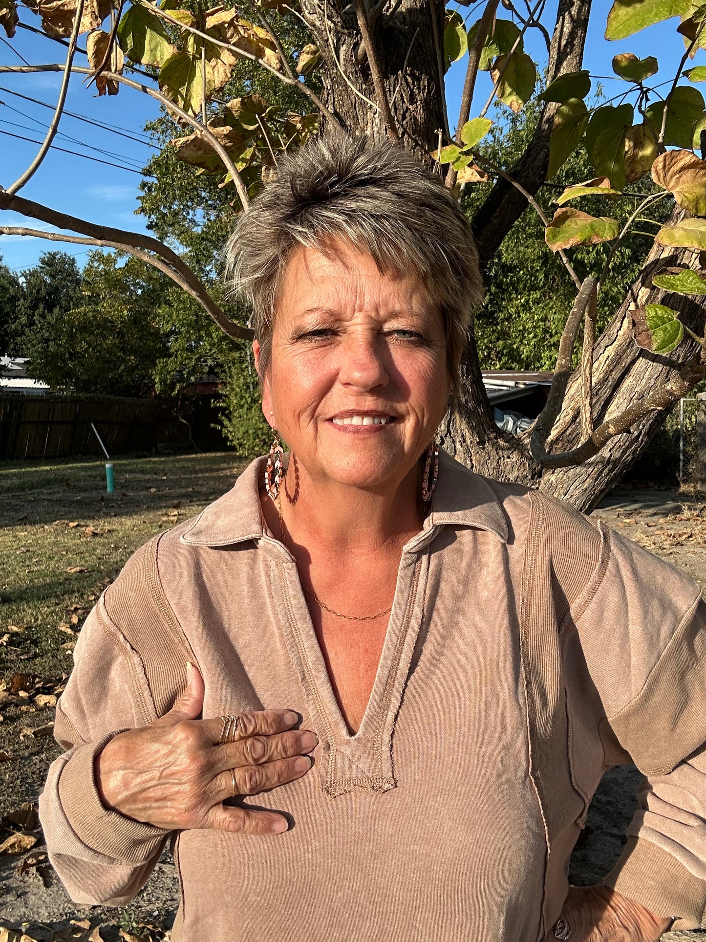 Oversized French Terry Knit Top