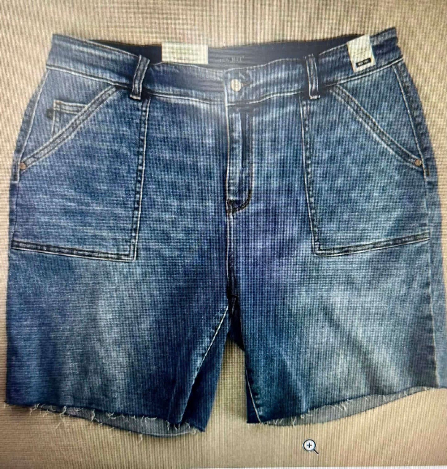 Judy Blue mid rise raw hem shorts