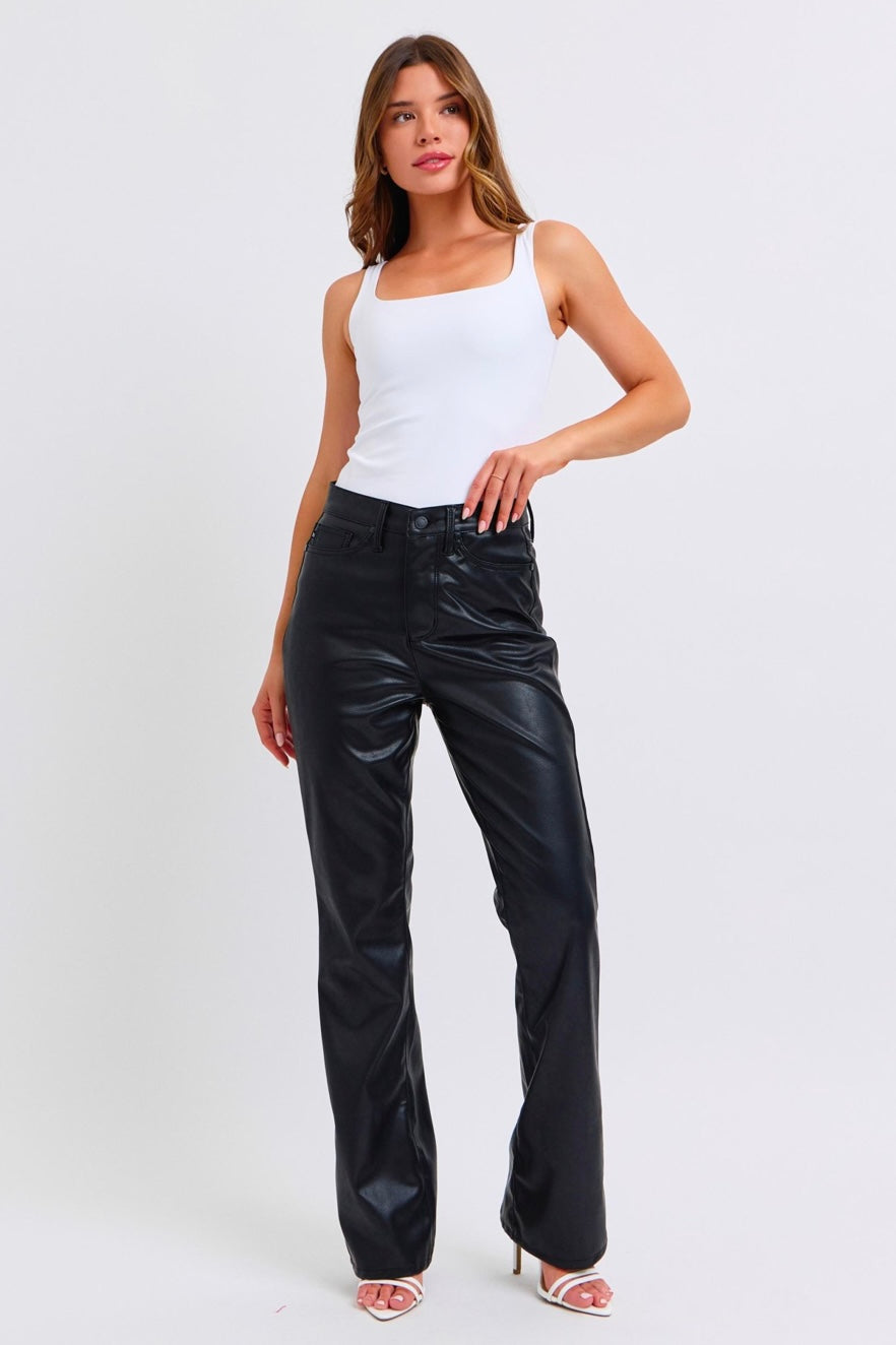 **Judy Blue Leather Bootcut Jeans Plus Size