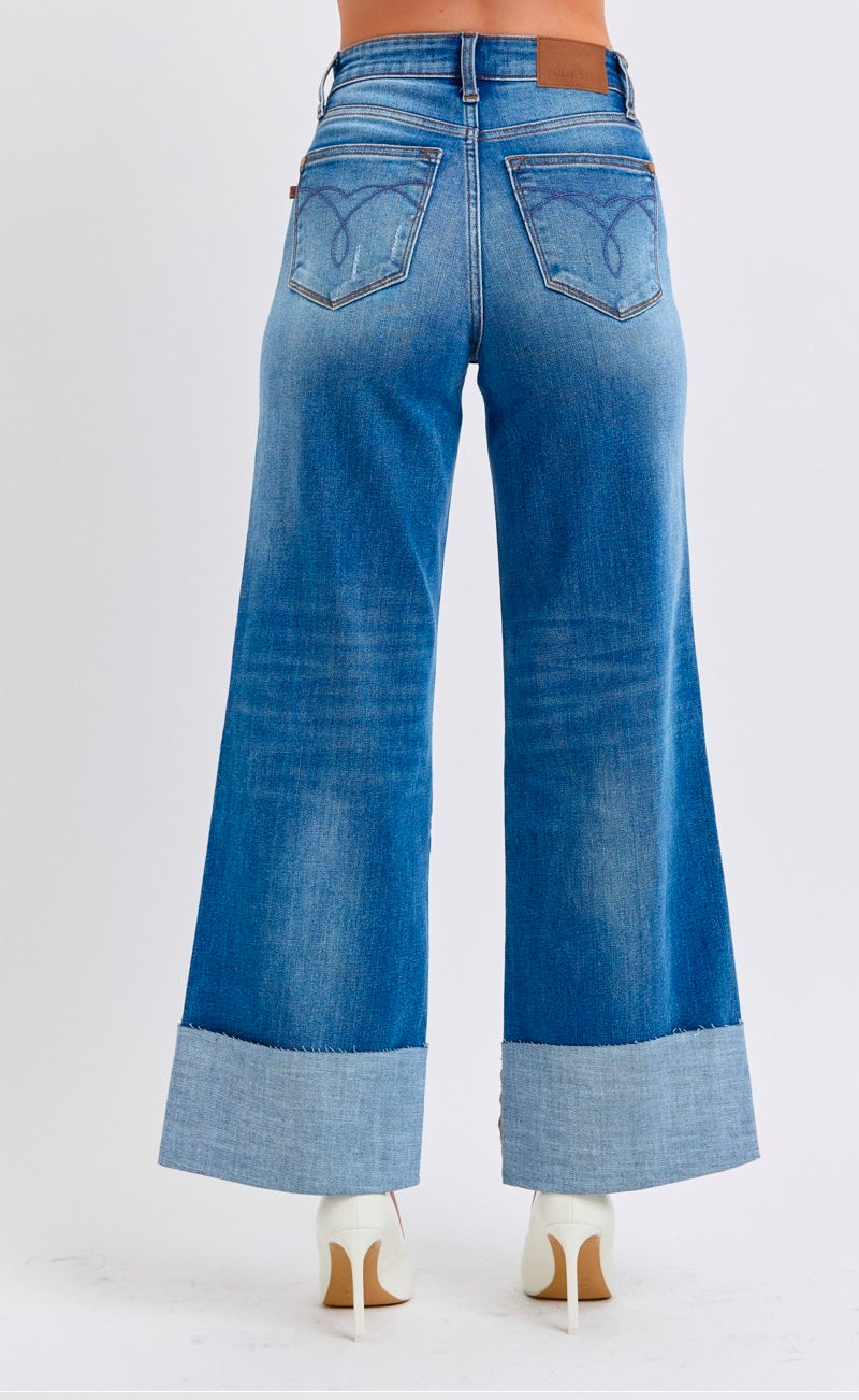 **Judy Blue Retro Wide Leg Jeans Plus Size