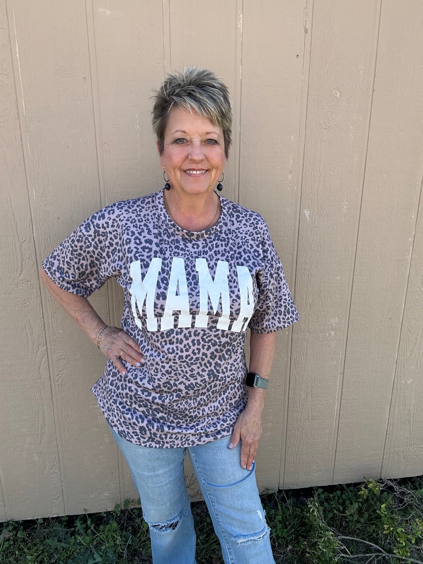 Leopard “Mama” Top Plus Size