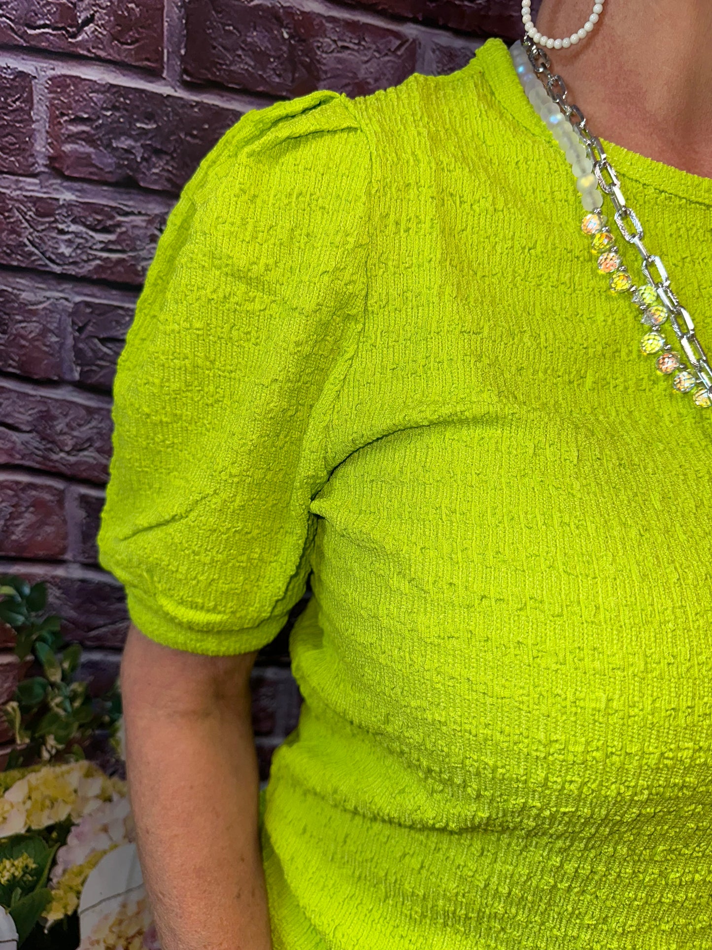 Textured Puff Sleeve Top