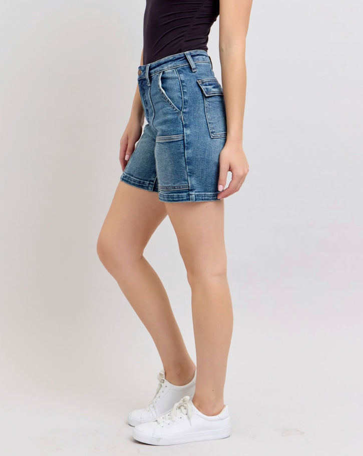 Judy Blue Utility Mid Length Shorts Plus Size