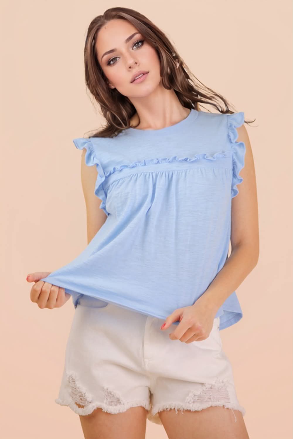 Very J Ruffled Babydoll Top