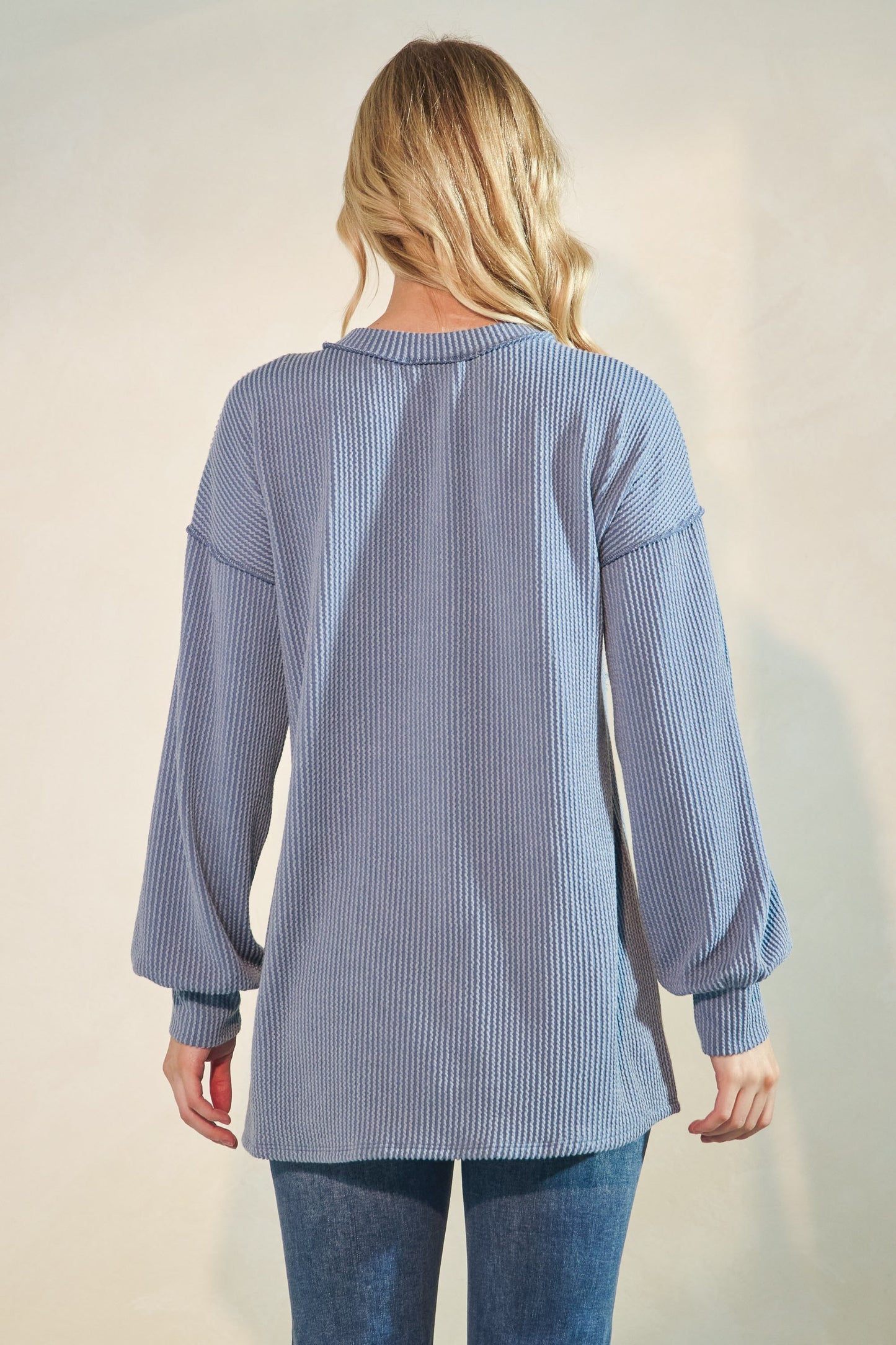 Ribbed Butterfly Patch Long Sleeve