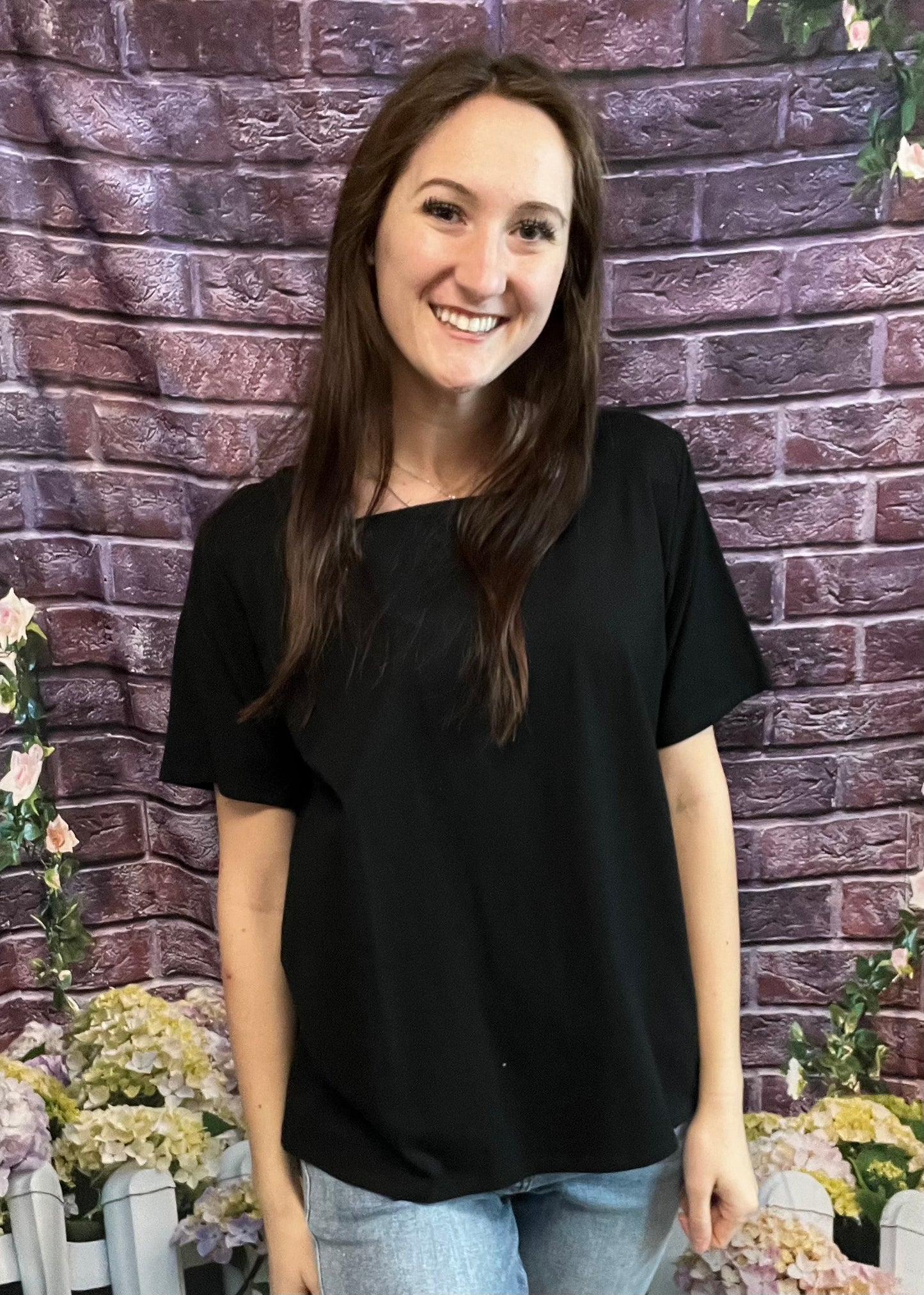 Square Neck Short Sleeve Top