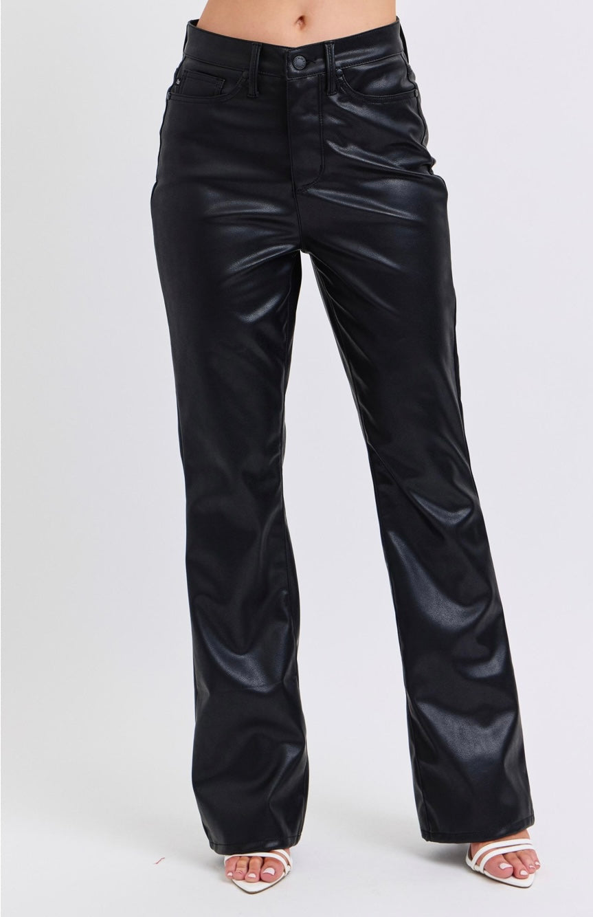 **Judy Blue Leather Bootcut Jeans Plus Size