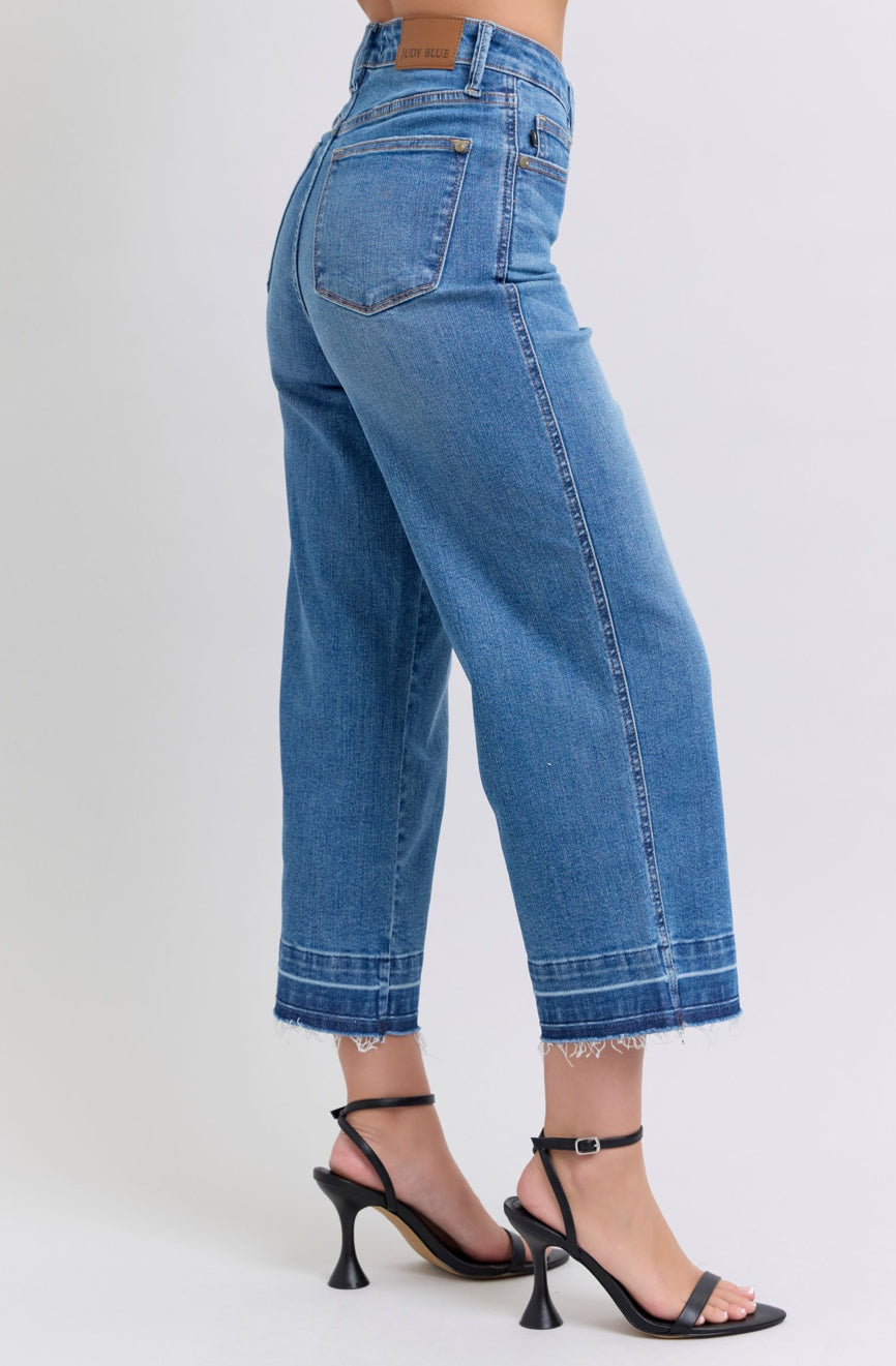Judy Blue Wide Leg Crop Jeans Plus Size
