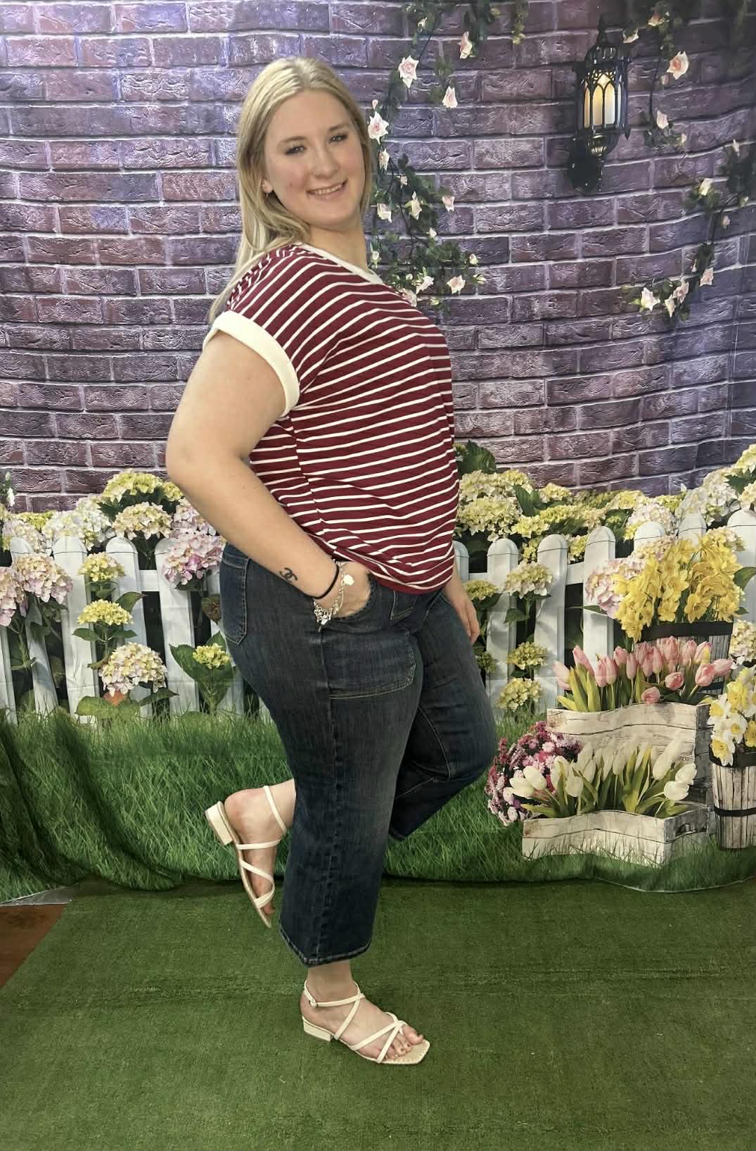Zenana Plus Striped Tops
