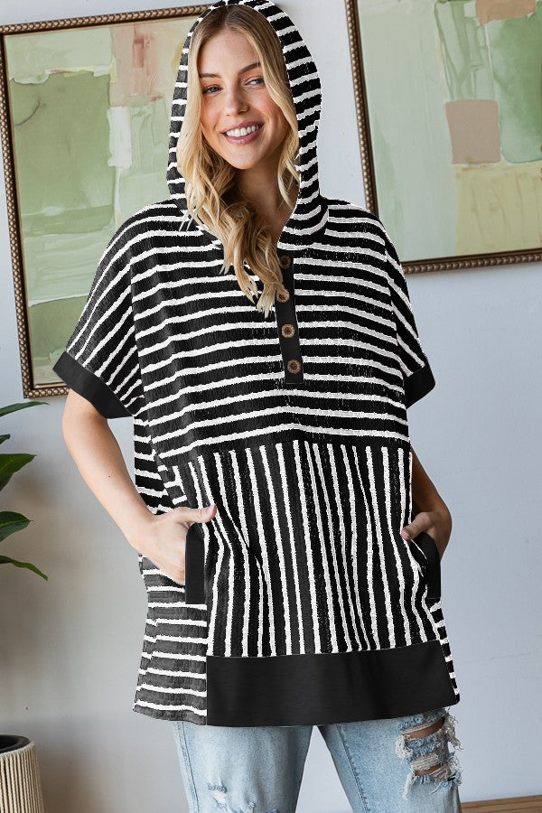 Short Sleeve Hoodie Top