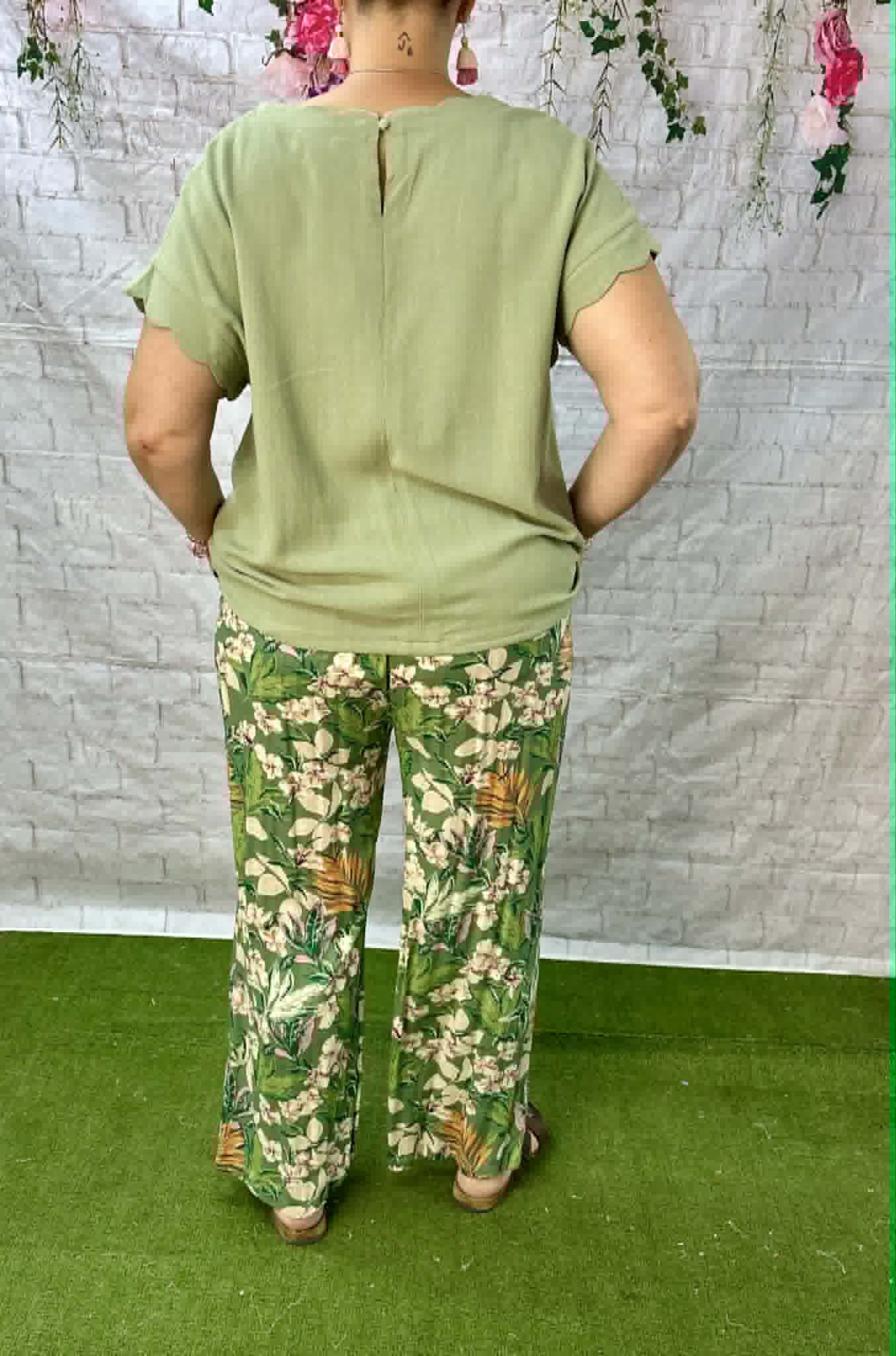 Cotton Bleu floral plus pants