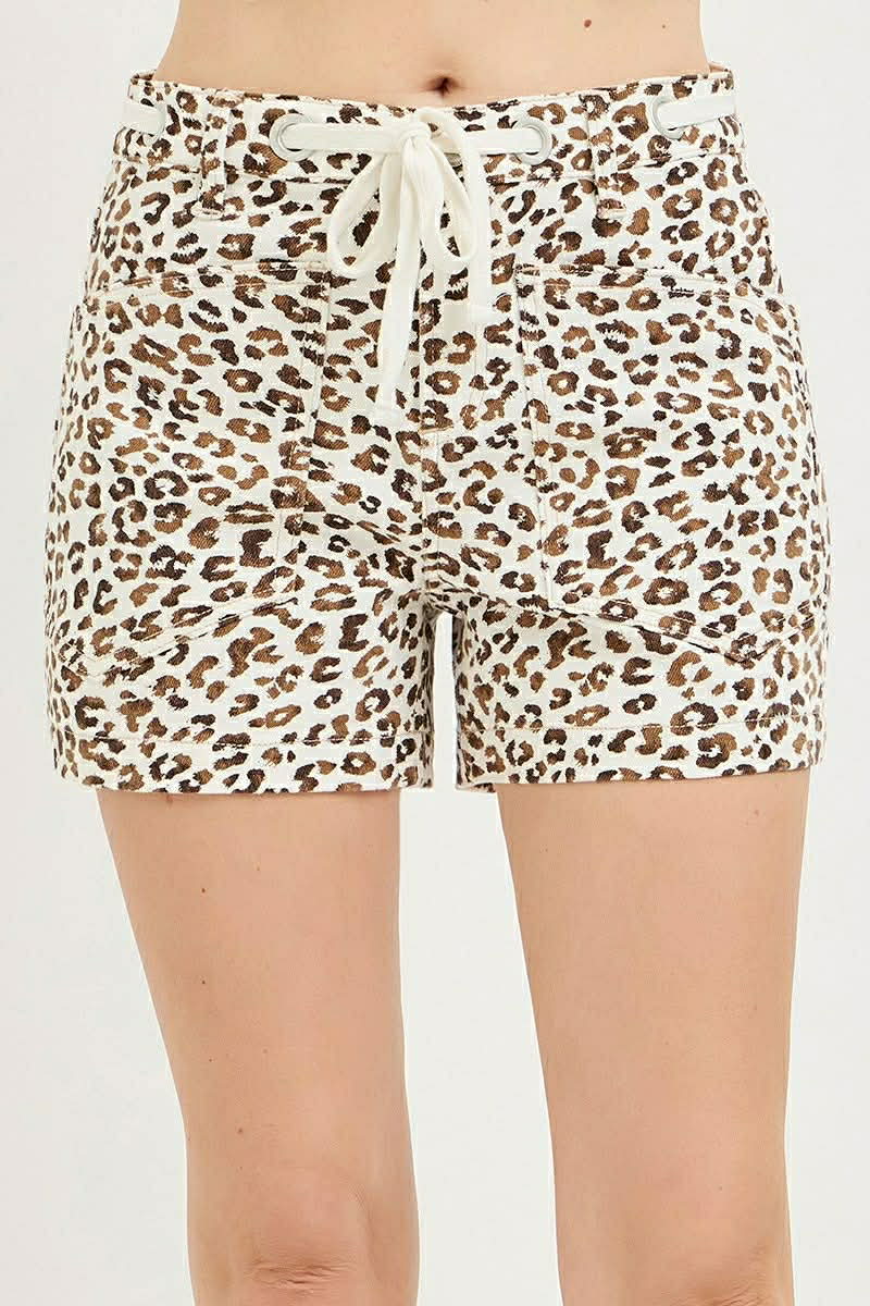 RISEN CREAM ANIMAL PRINT SHORTS