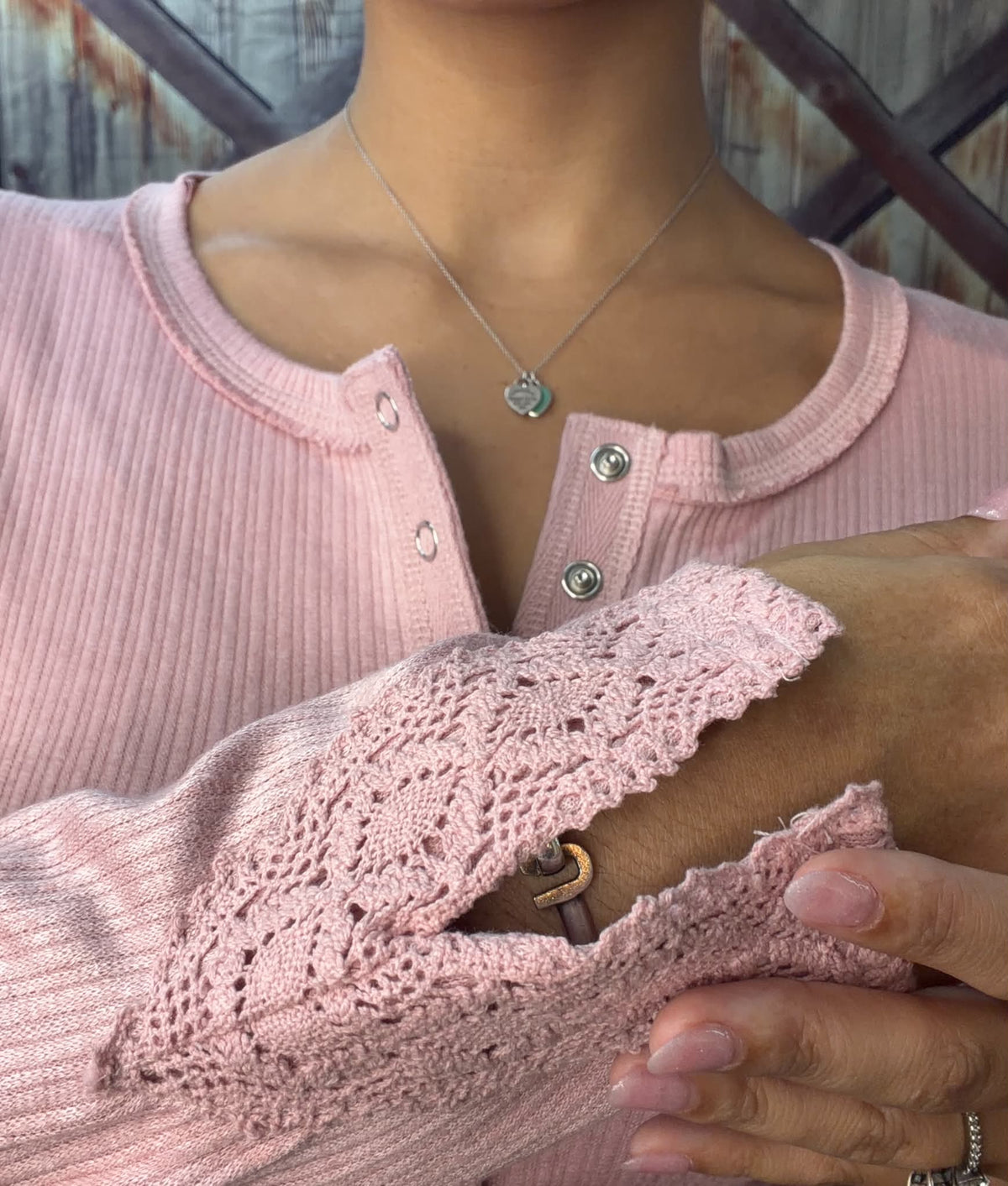 New Me Fitted Ribbed Long Sleeve with Lace