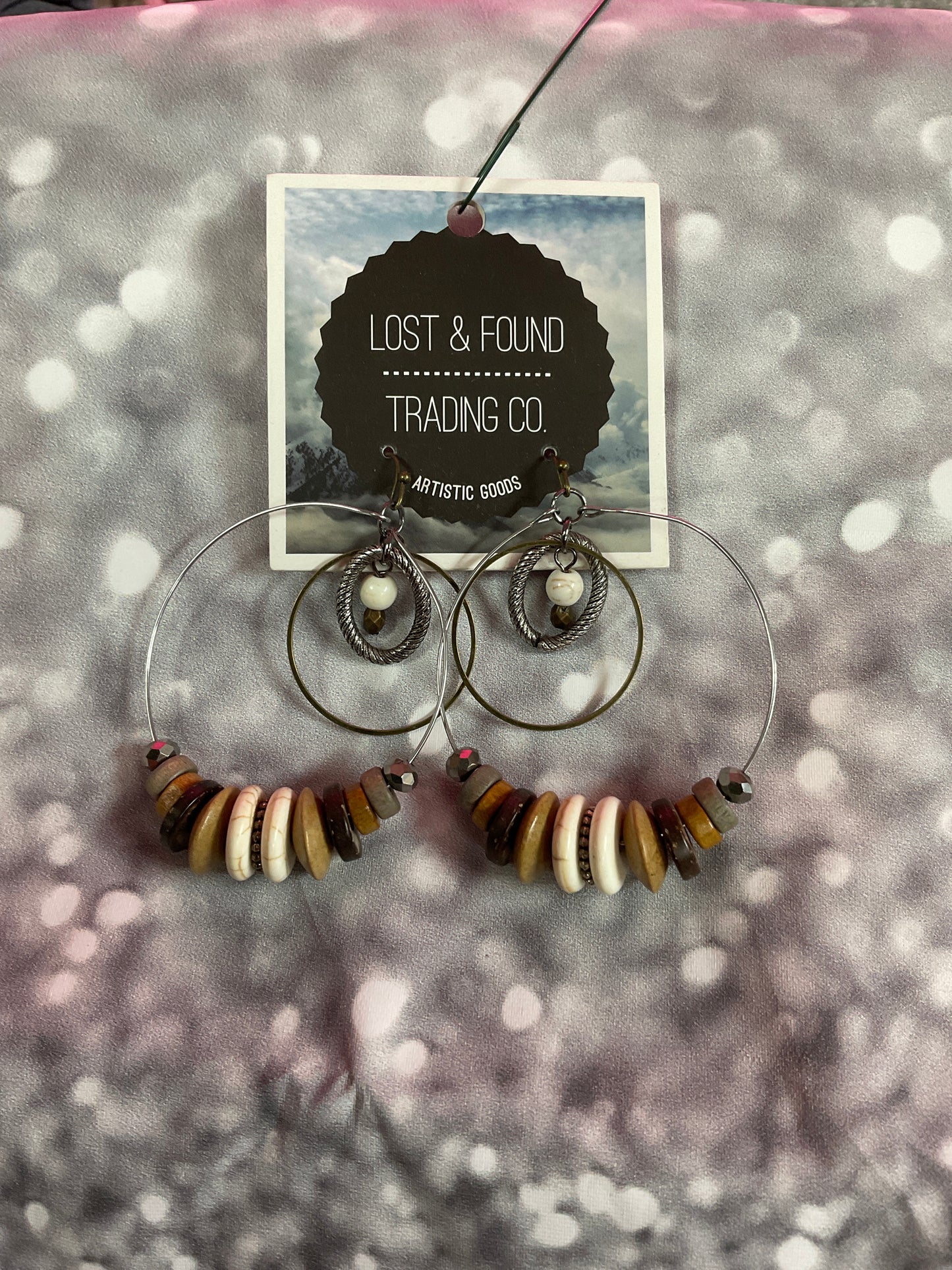 Lost & Found layered beaded hoop earrings
