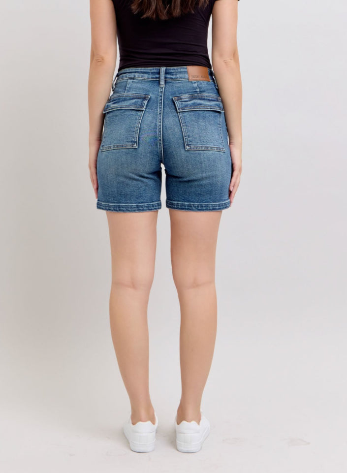 Judy Blue Utility Mid Length Shorts Plus Size