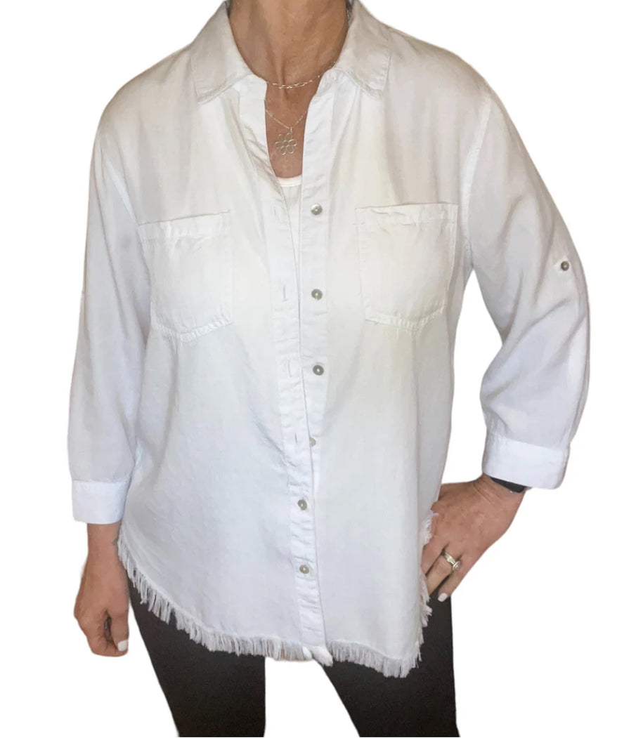 Hester & Orchard Tencel Button Down Top Plus Size