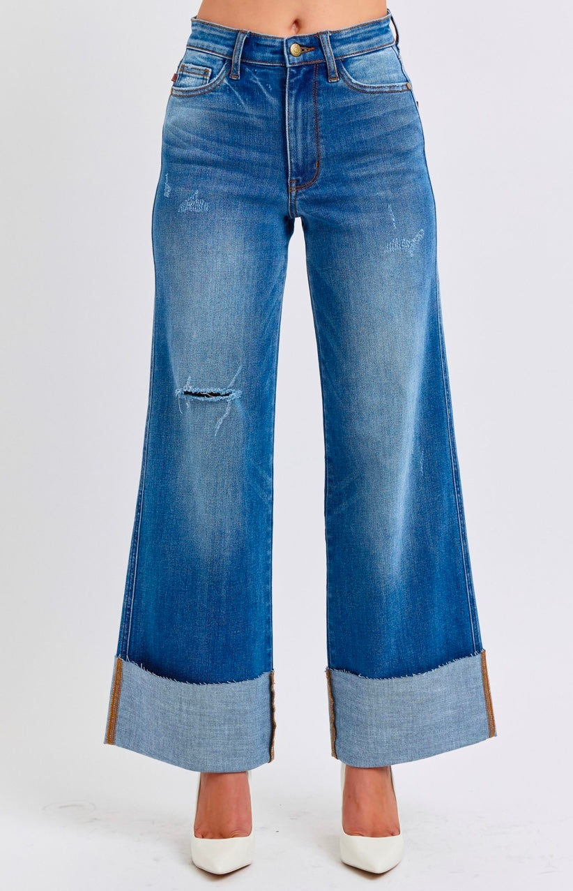 **Judy Blue Retro Wide Leg Jeans Plus Size