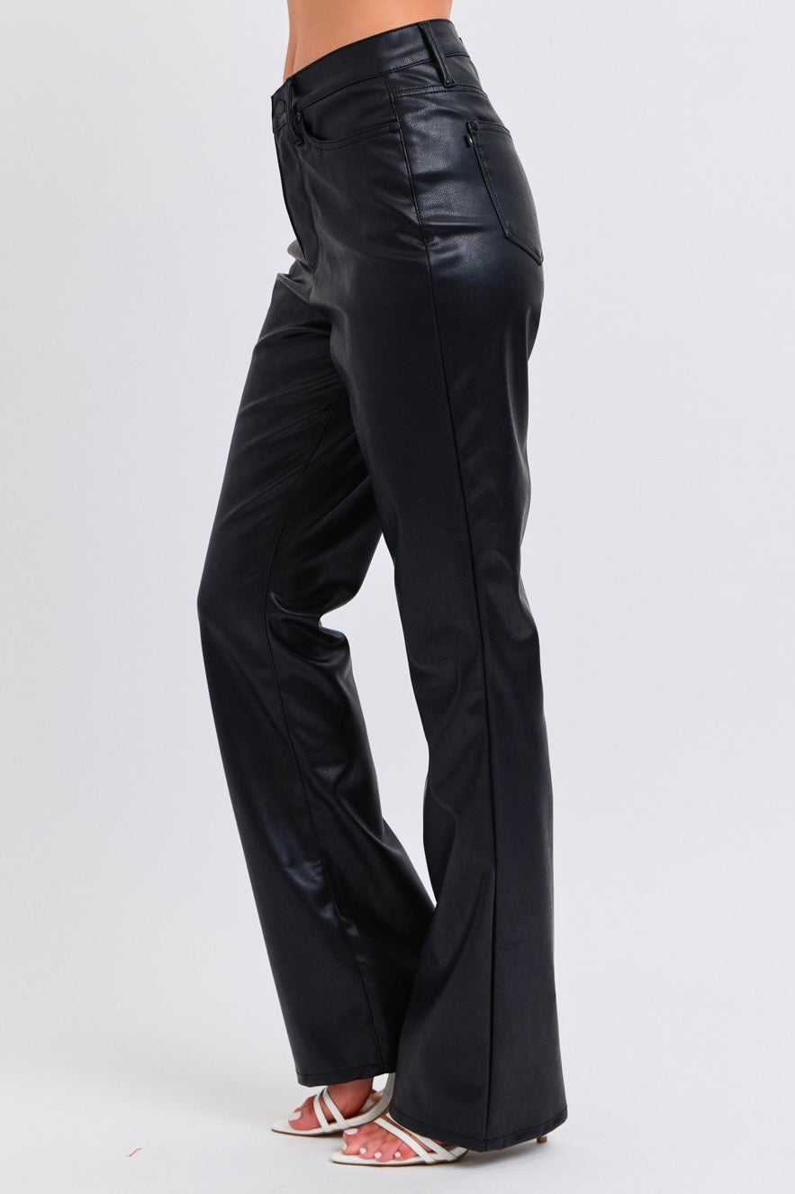 **Judy Blue Leather Bootcut Jeans Plus Size