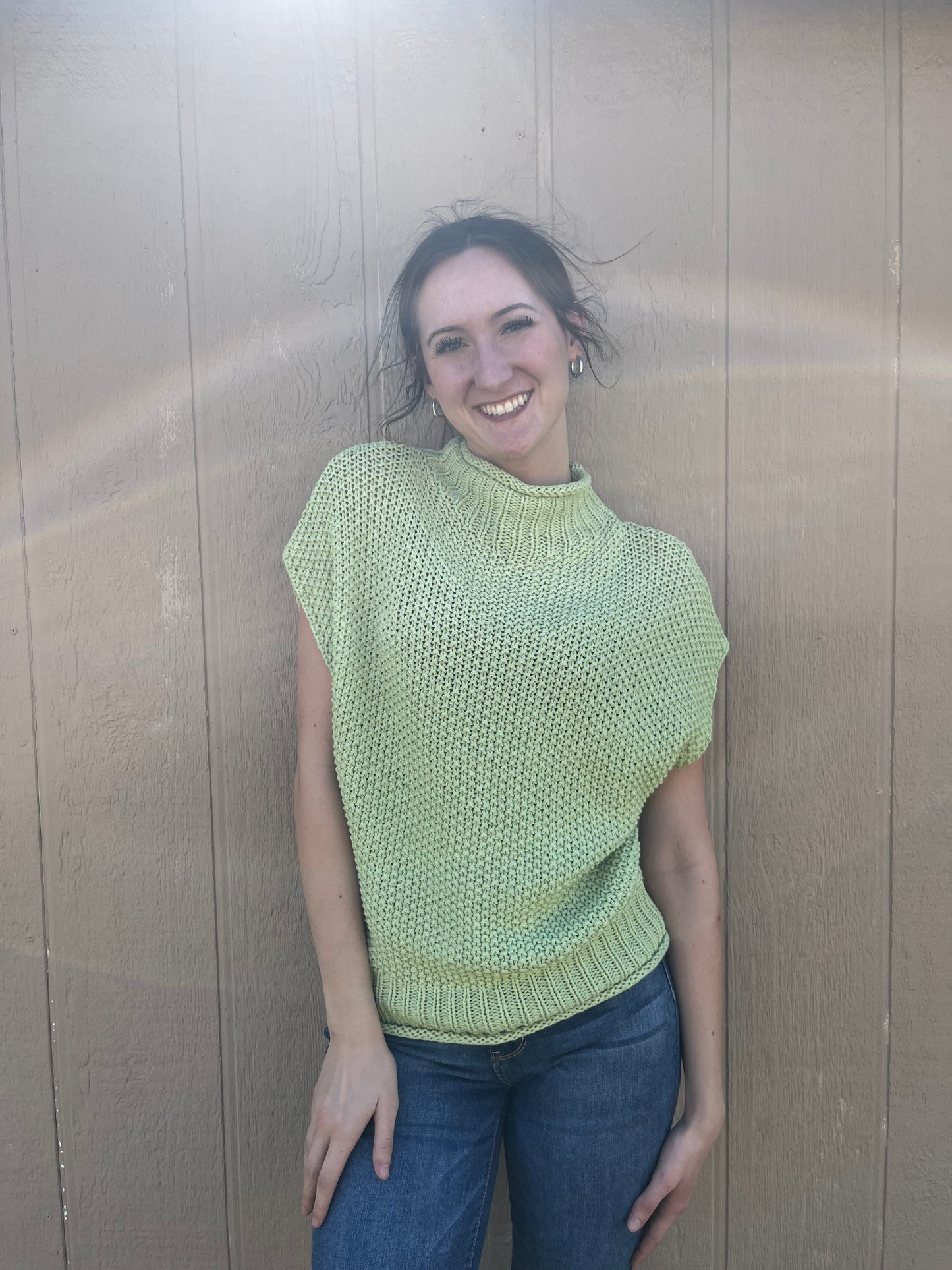 She & Sky Short Sleeve Knit Sweater