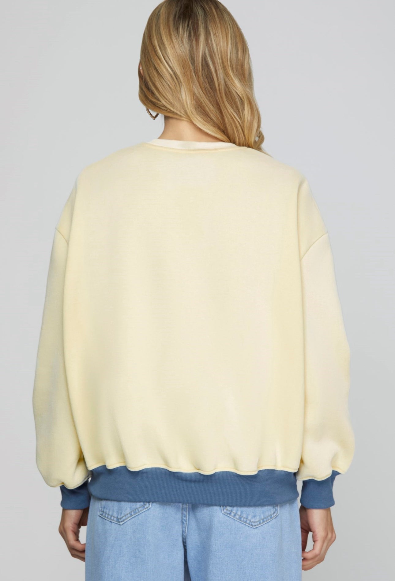 She & Sky Denim Bow Sweater