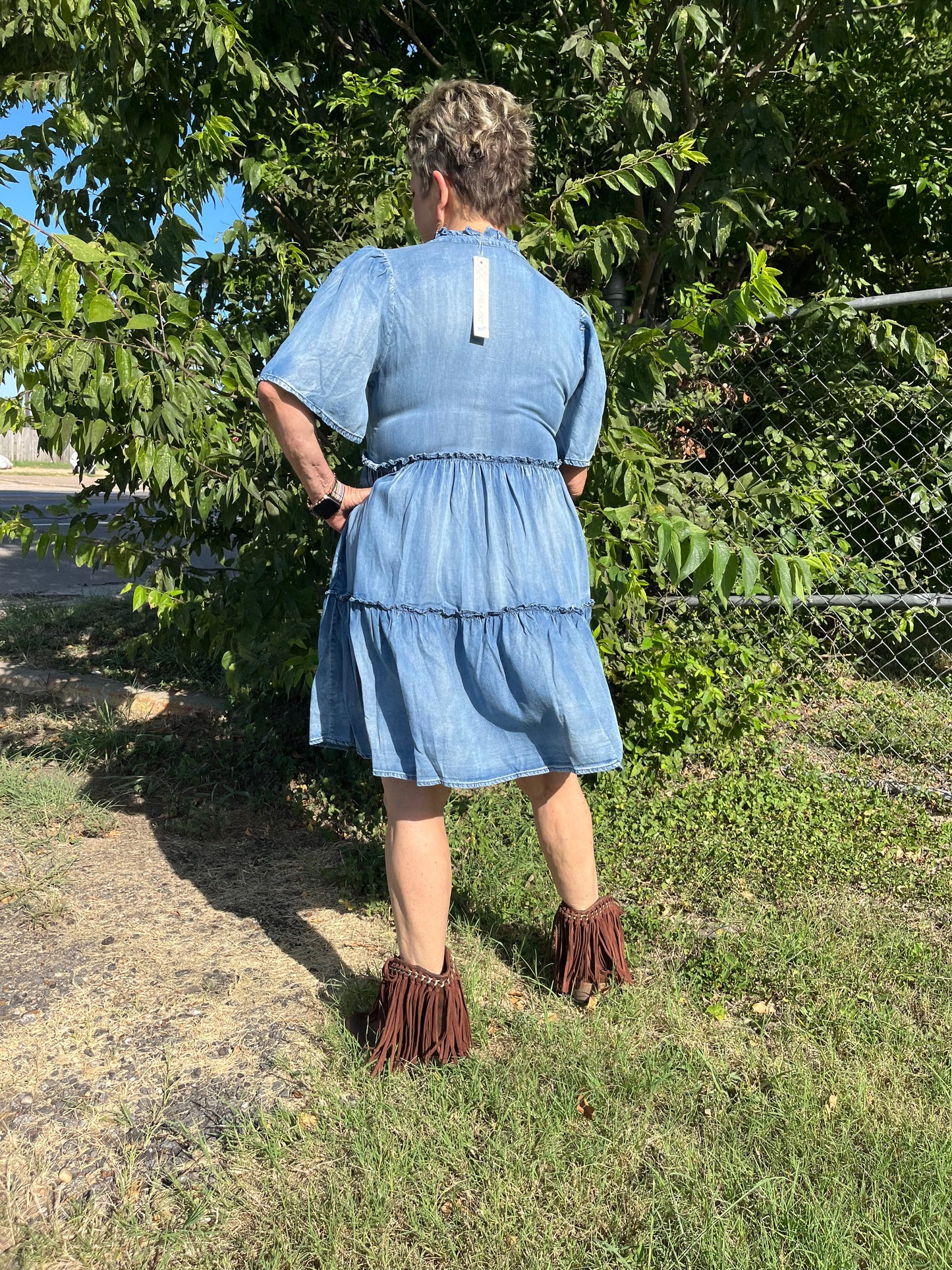 She + Sky Denim mini dress