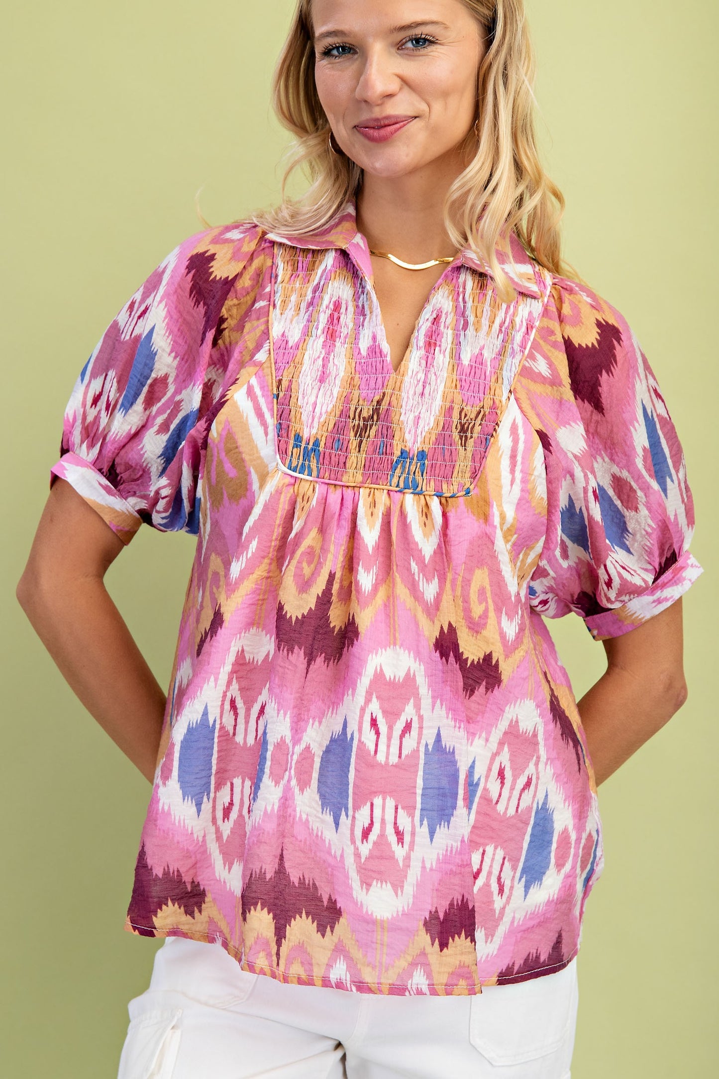 Smocked Yoke Top