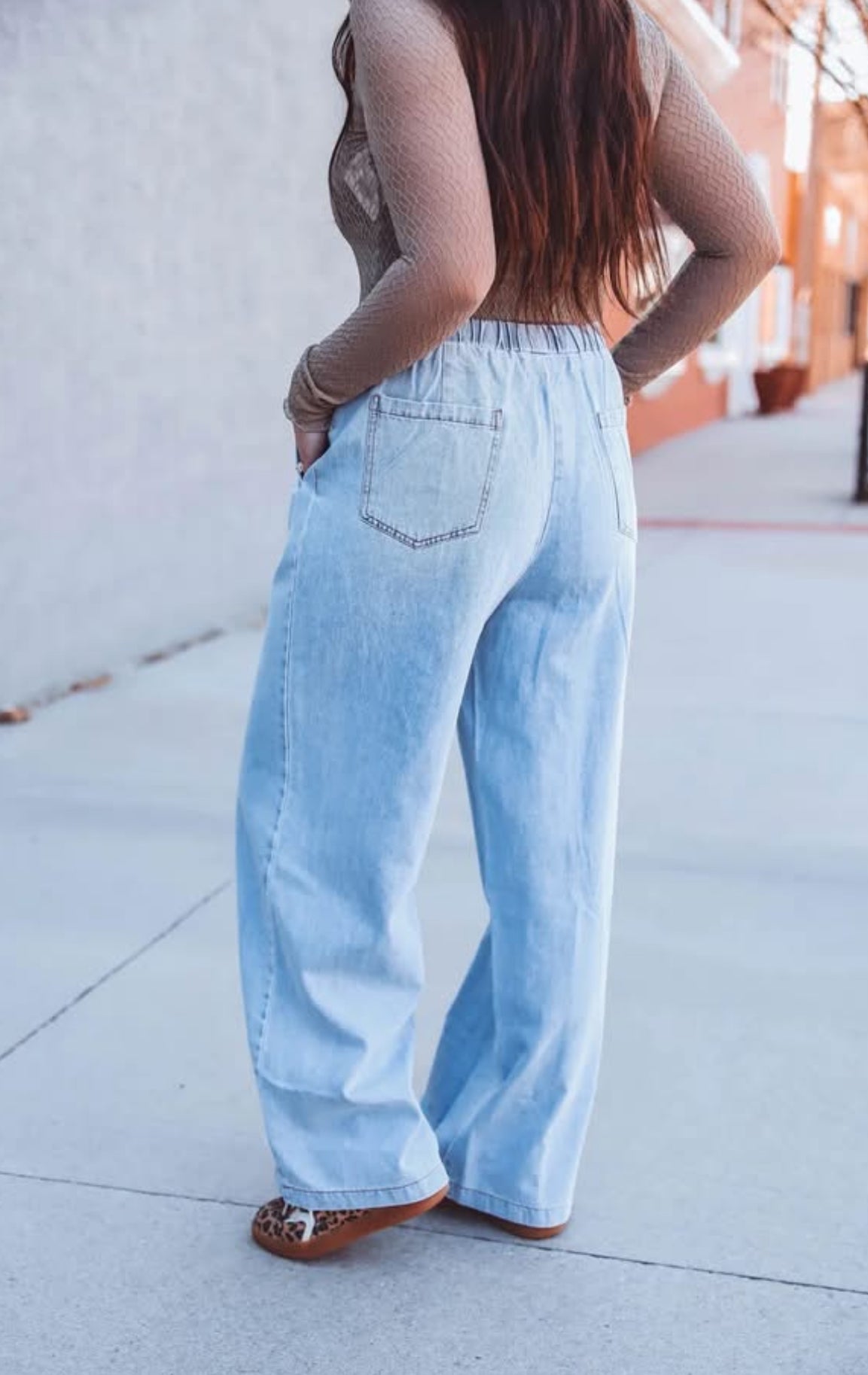 Denim Blue Wide Leg Pants