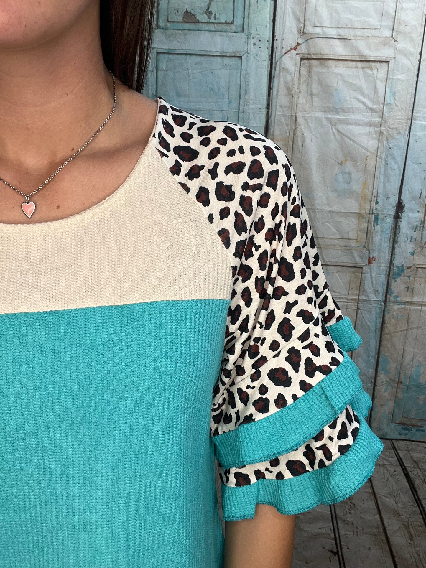 Waffle Knit Cheetah Top