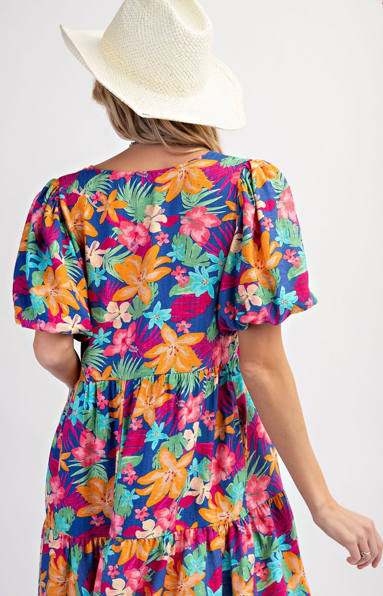 Easel Floral Blossom Dress Plus Size