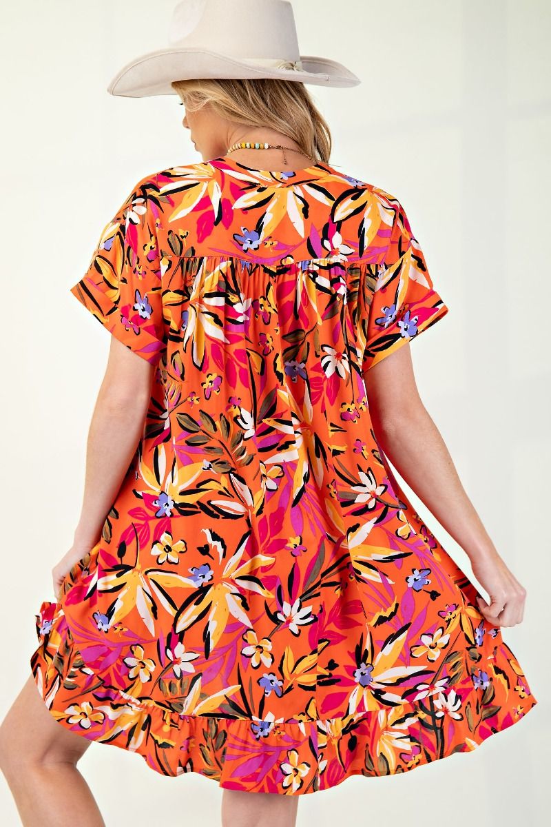 Easel Challis Woven Dress Plus Size