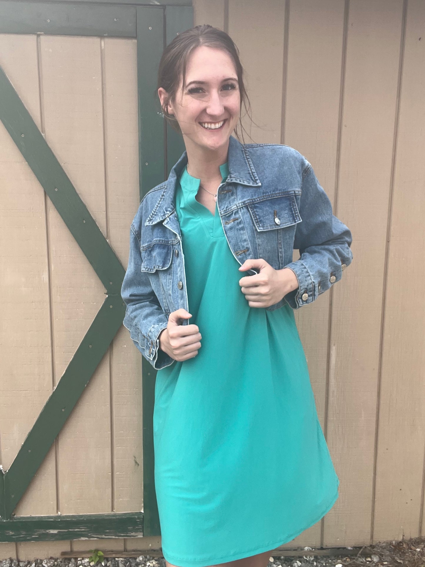 Cropped Denim Jacket Plus Size