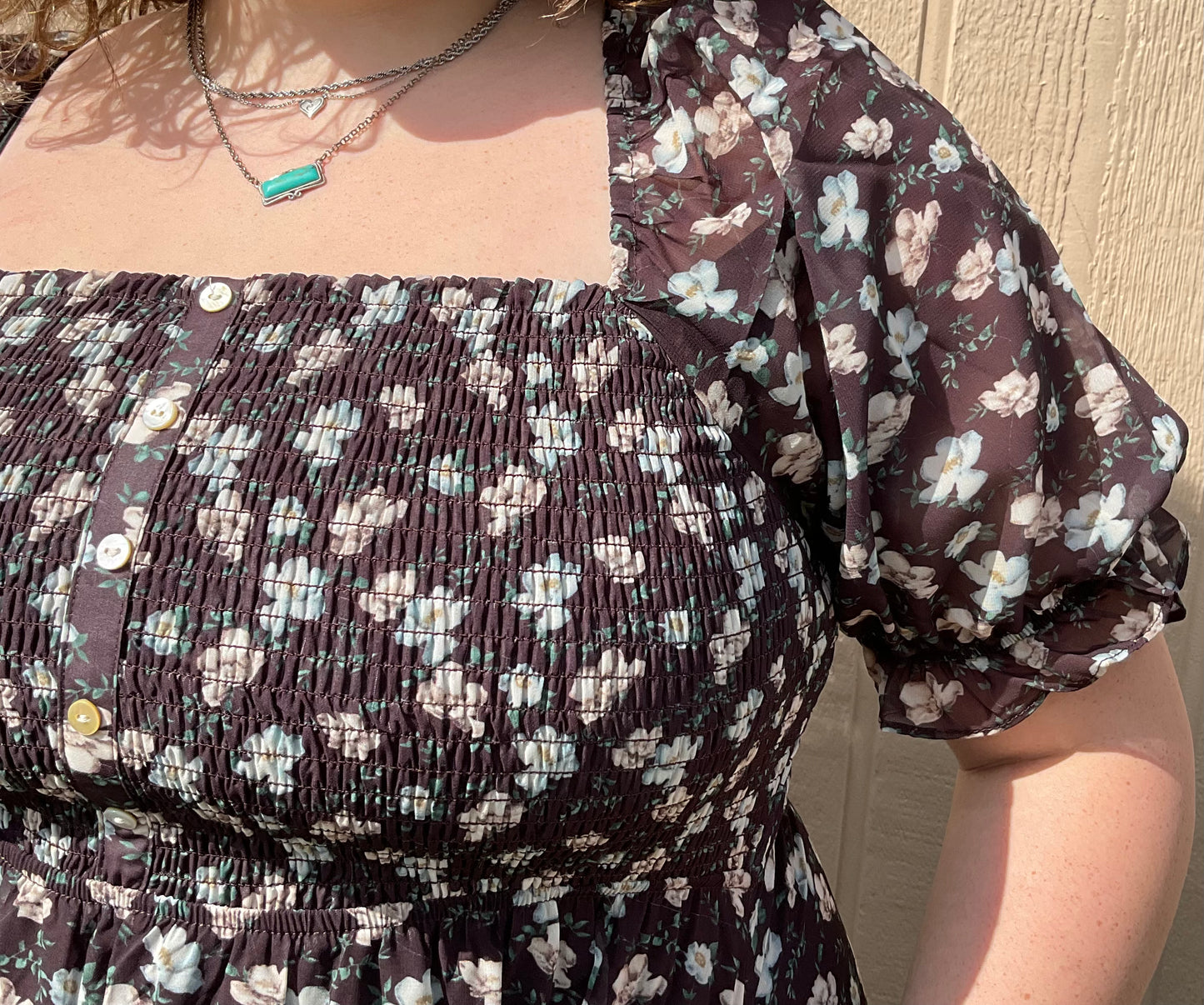 Wishlist Puss Sleeve Floral Midi Dress