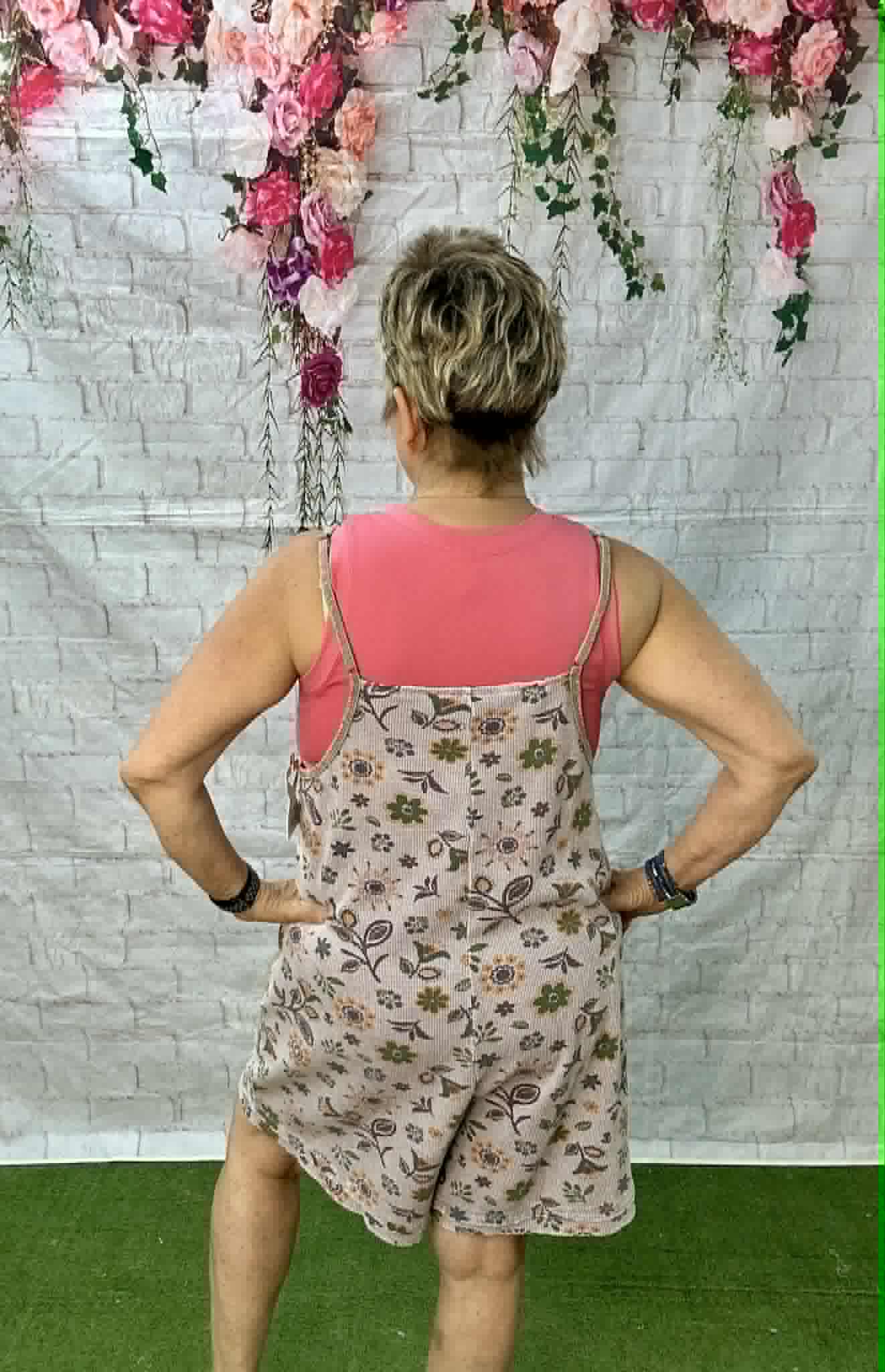 Easel waffle print romper