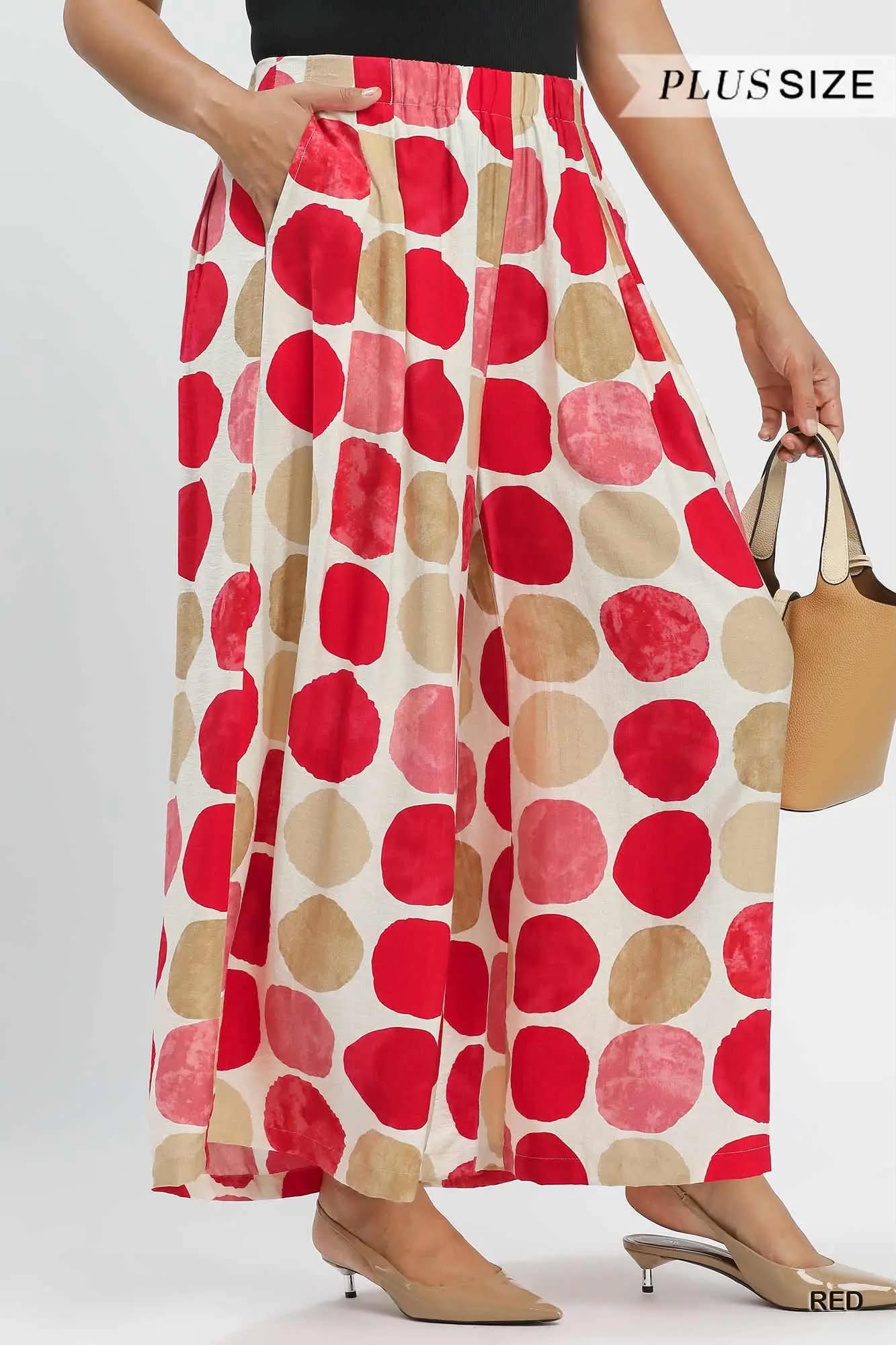 Umgee Red Dot Wide Leg Plus